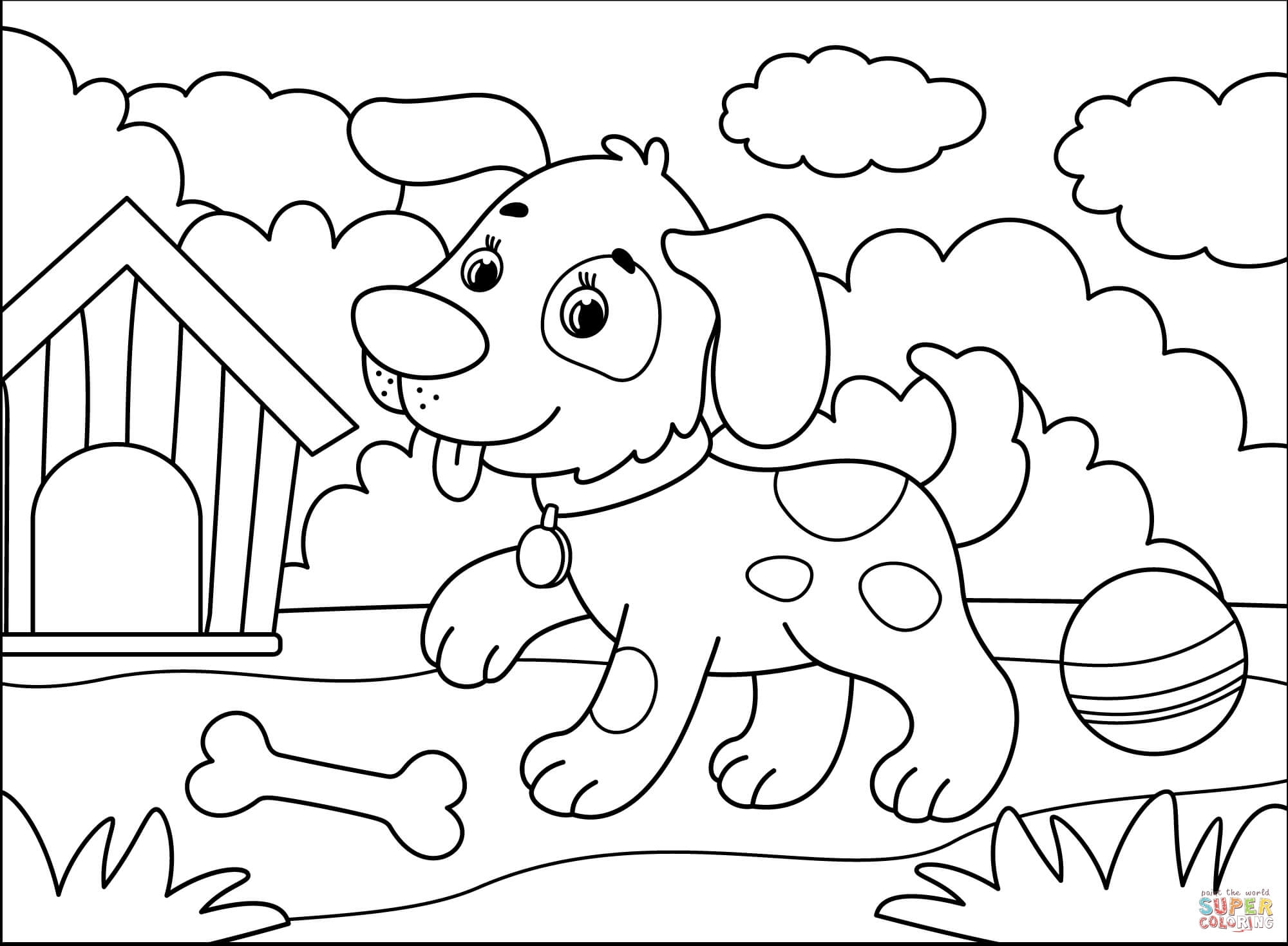 free colouring pages dogs