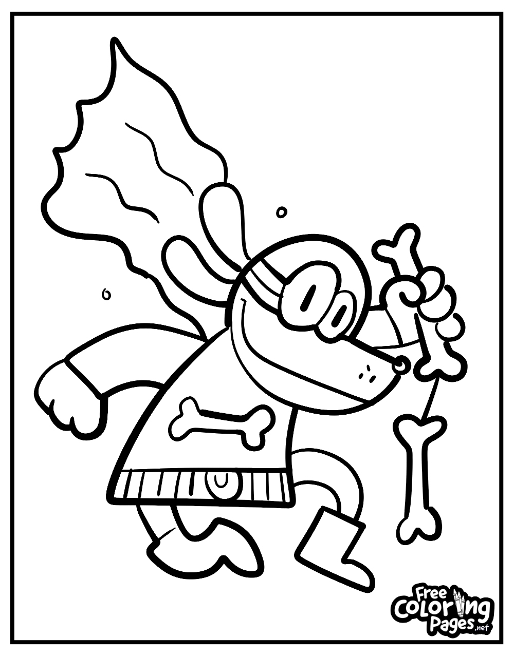 Dog Man Coloring Pages Free Coloring Pages