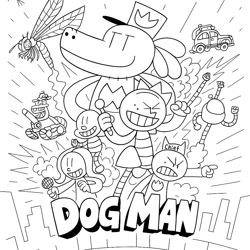 Dog Man Heroic Team Up Coloring app