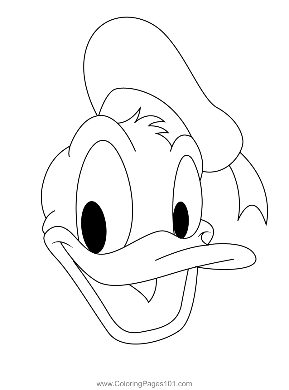 Donald Duck Face Coloring Page For Kids Free Donald Duck Printable Coloring Pages Online For Kids ColoringPages101 Coloring Pages For Kids