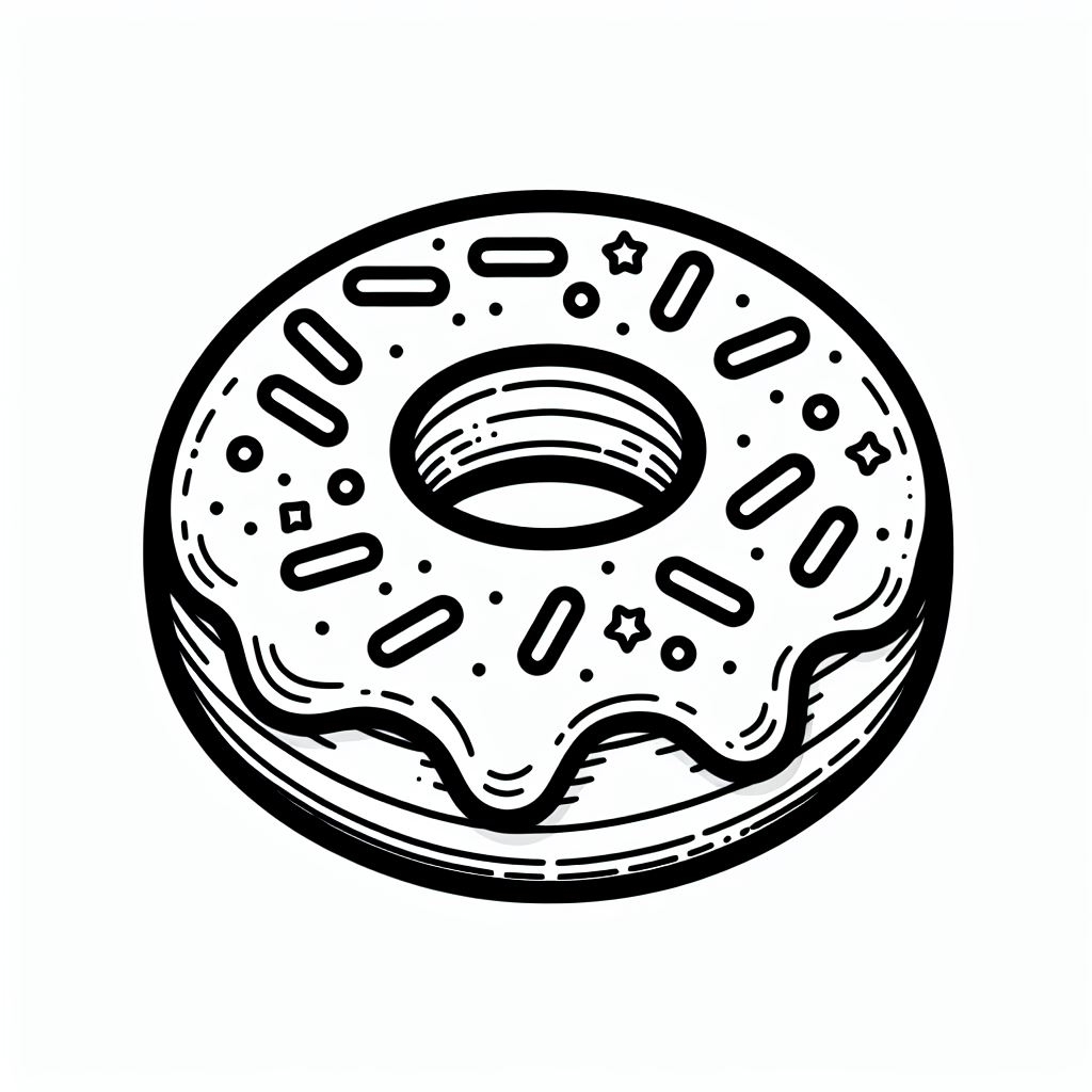 Donut Coloring Page