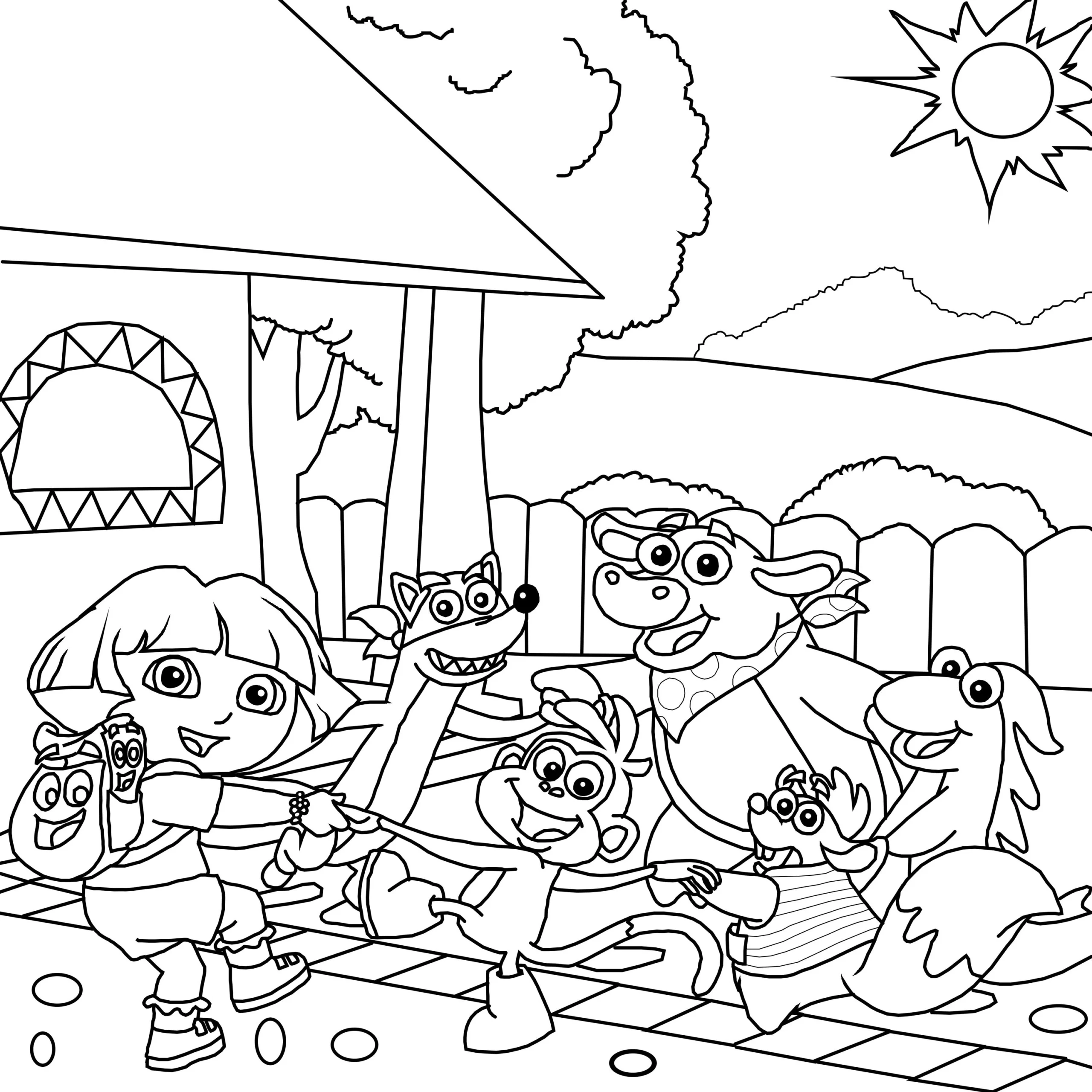 dora the explorer coloring pages dora the explorer coloring pages