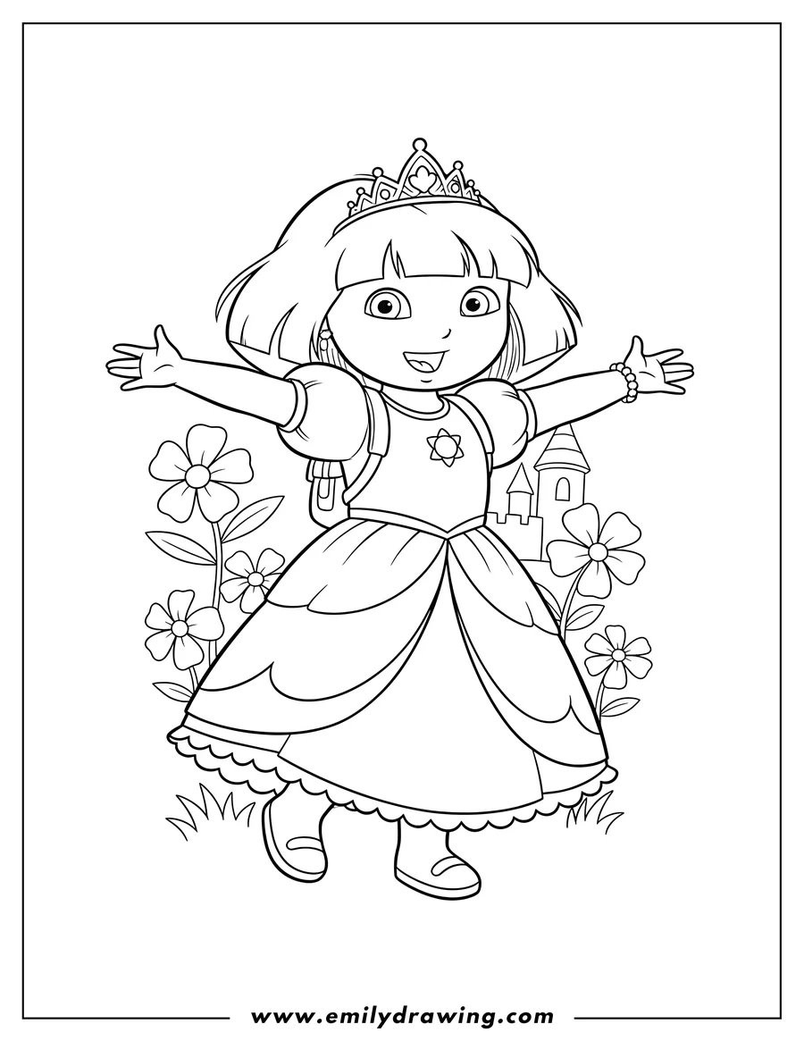 Dora The Explorer Coloring Pages Emily Drawing