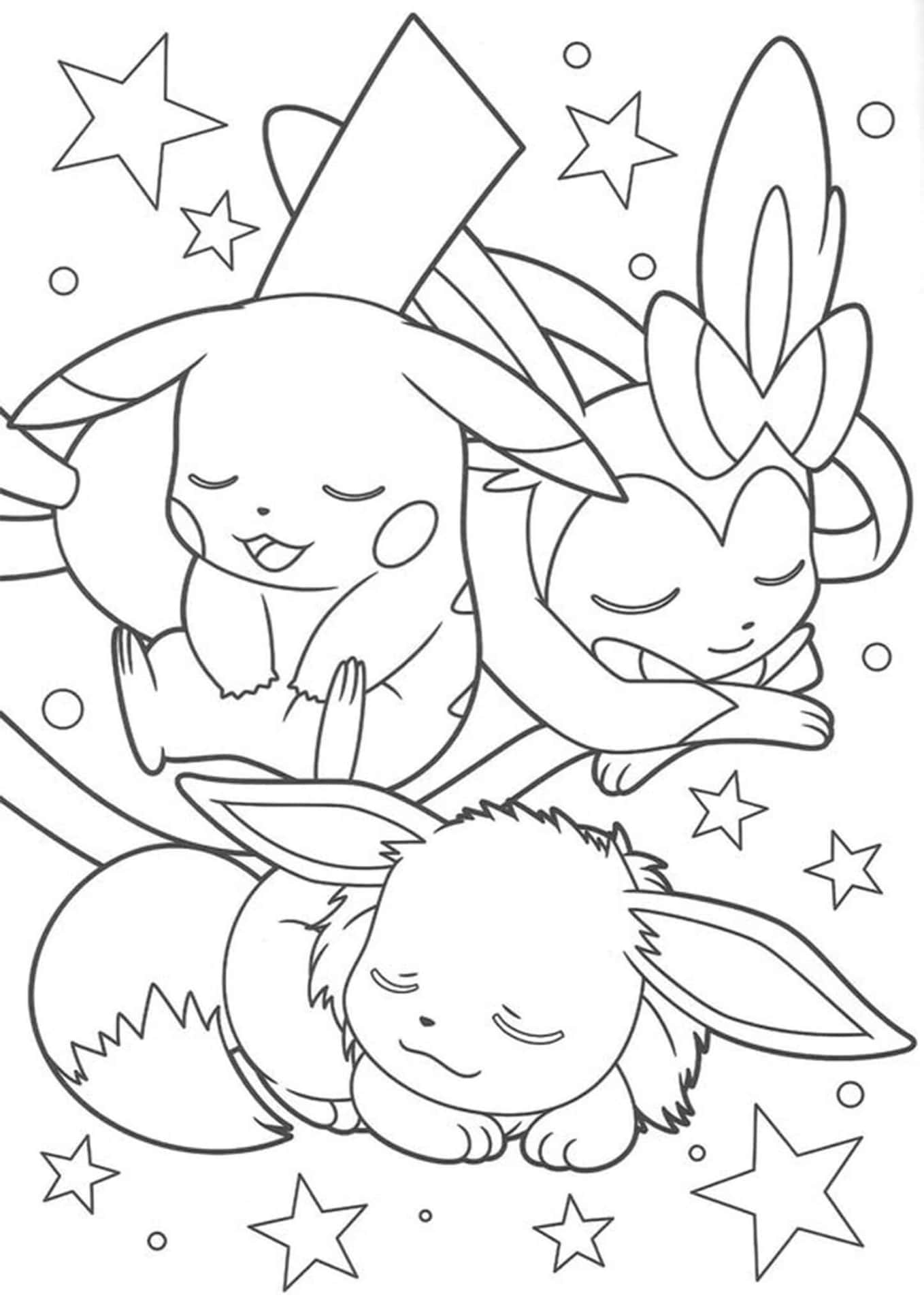 kawaii pokemon coloring cards