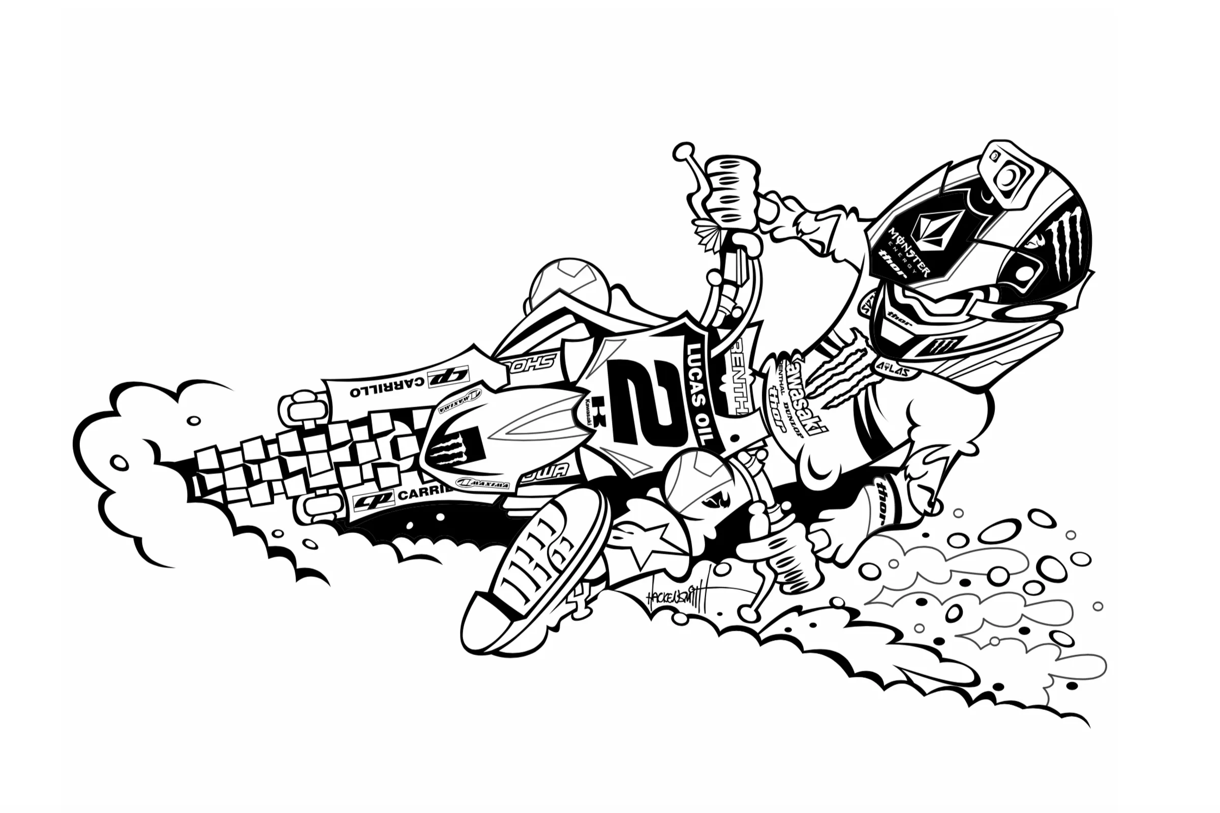 Downloadable Motocross Coloring Pages For Kids Racer X