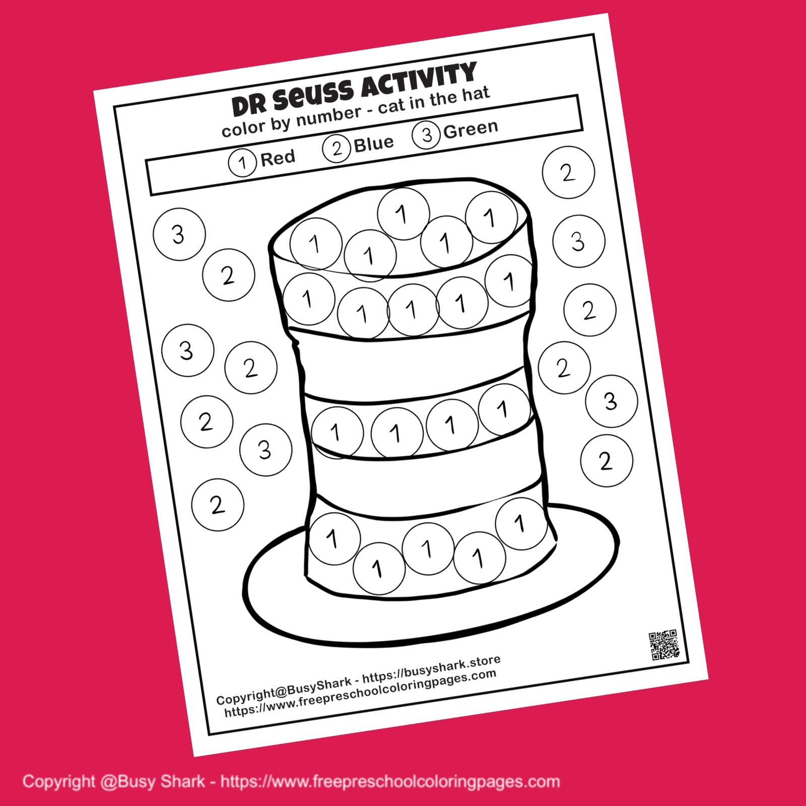 Dr Seuss Color By Number Coloring Page