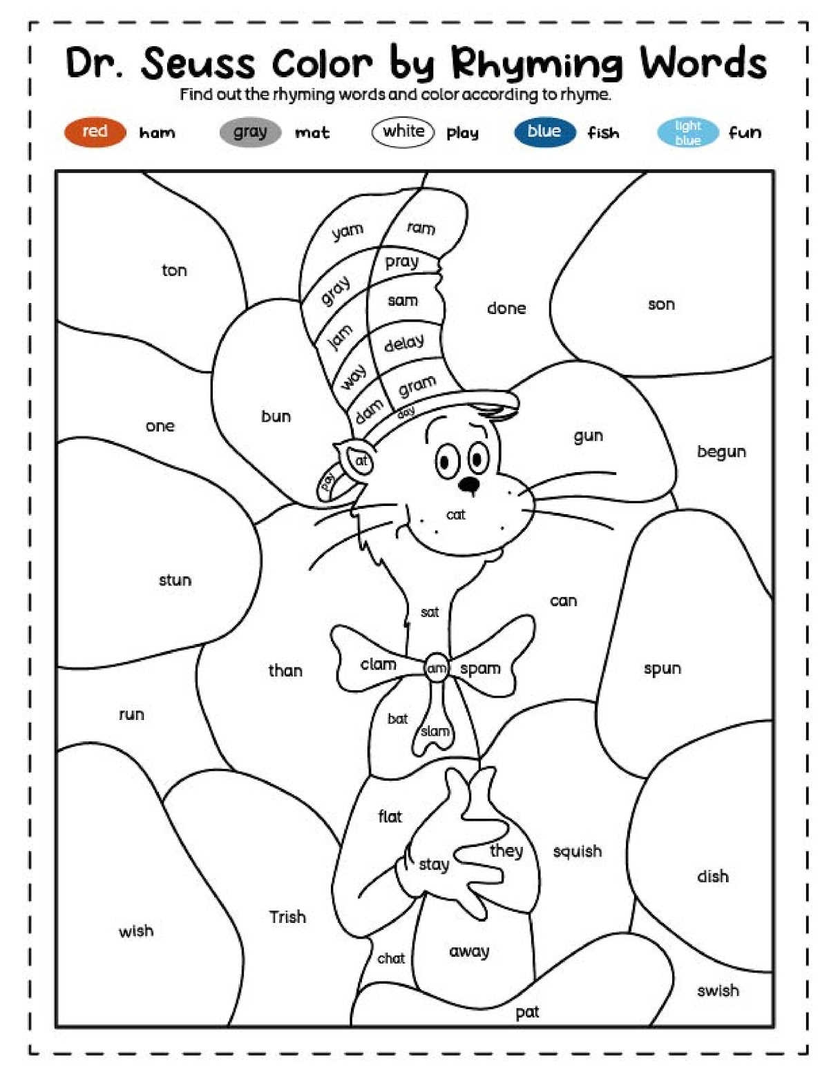 Dr Seuss Coloring Pages Dr Seuss Color By Number PDF Sheets