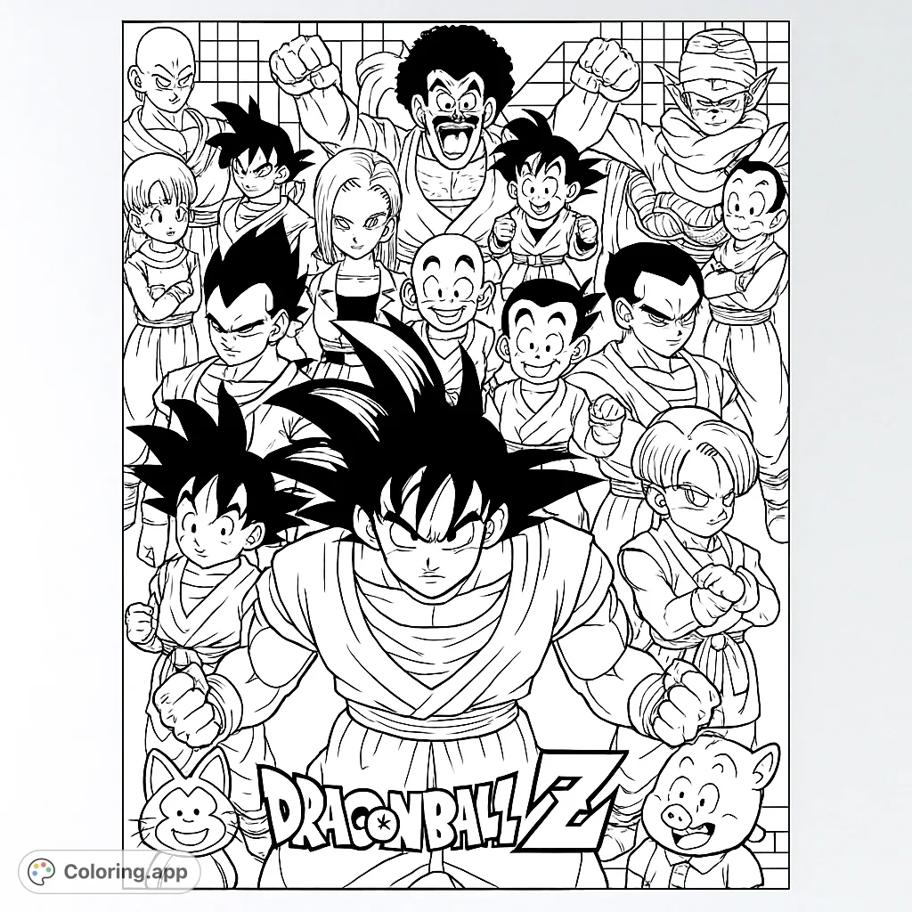 Dragon Ball Z Heroes Gathering Coloring app