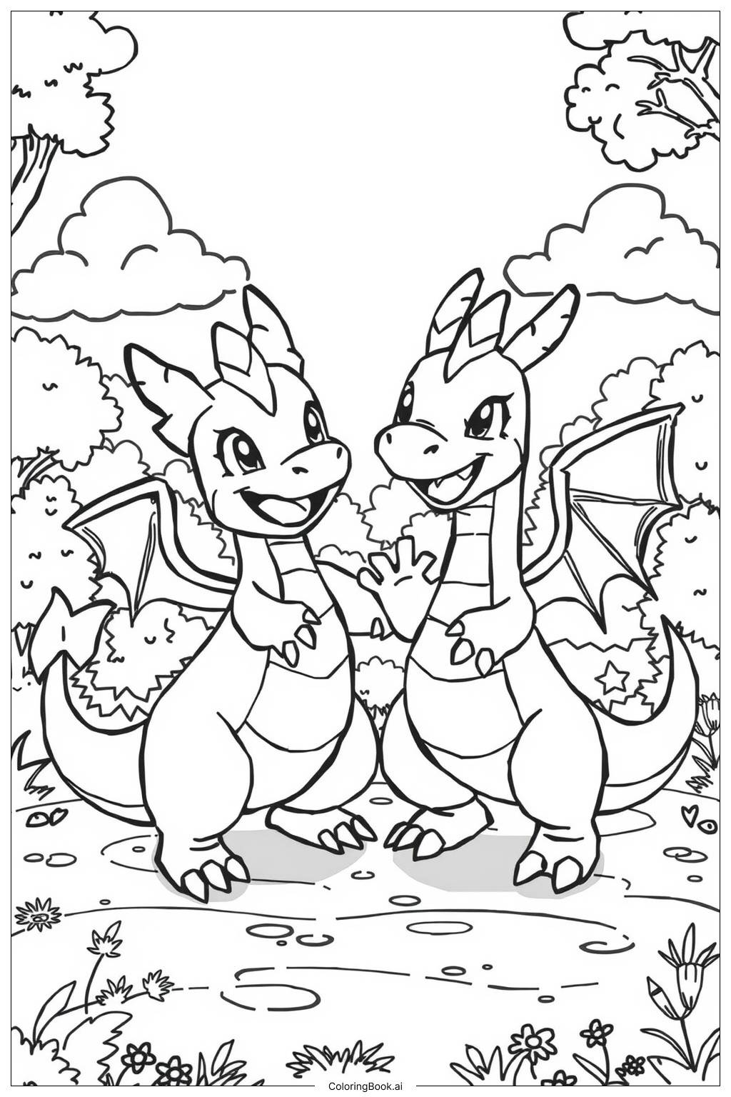 pokemon dragon coloring pages