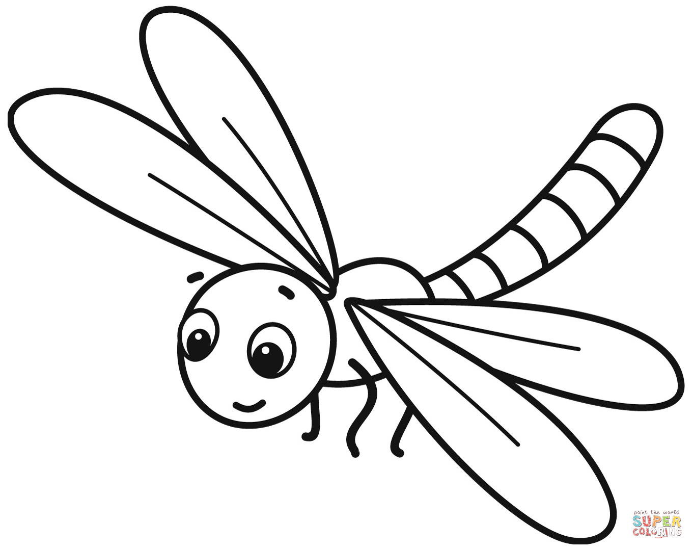 coloring page of a dragonfly