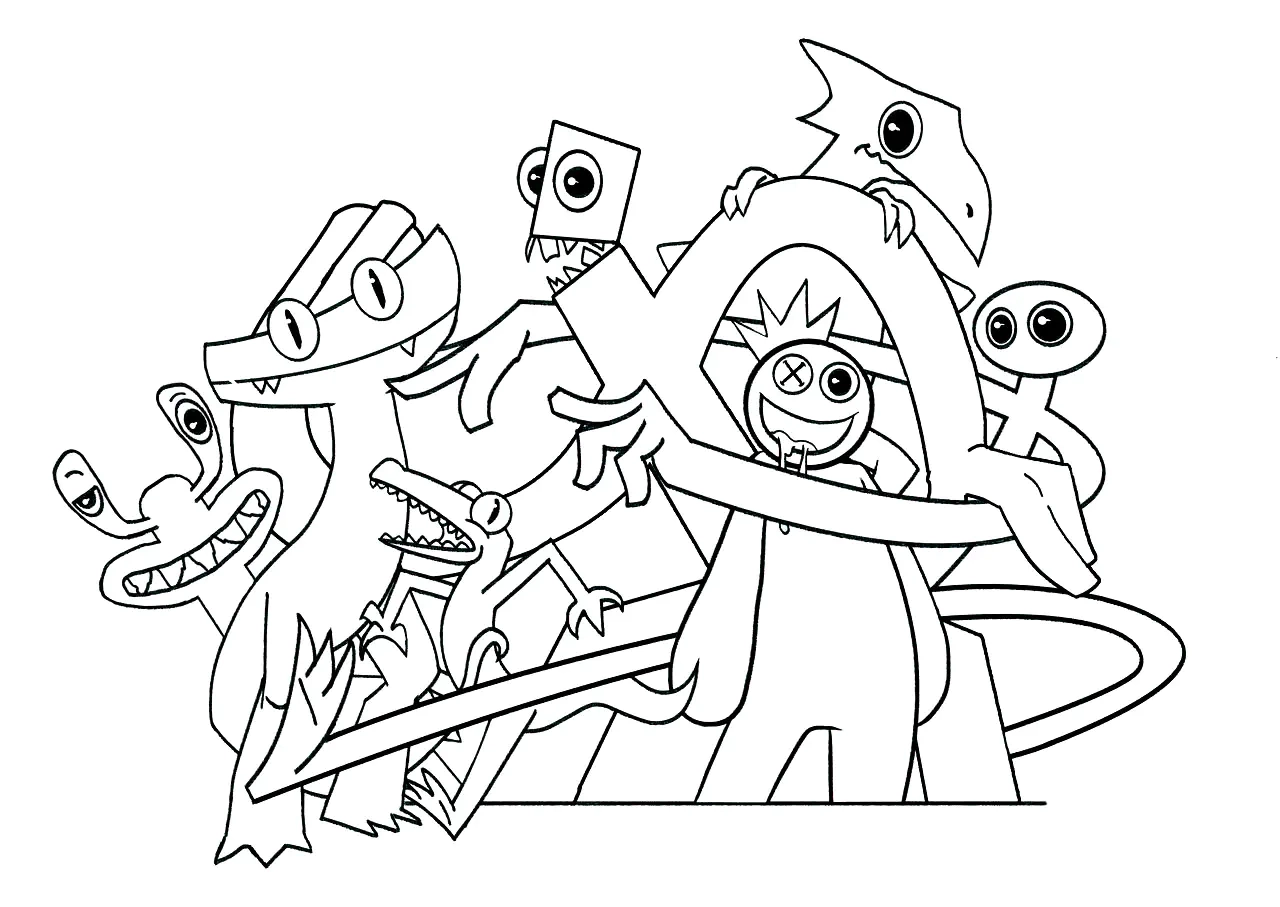 rainbow friends coloring page