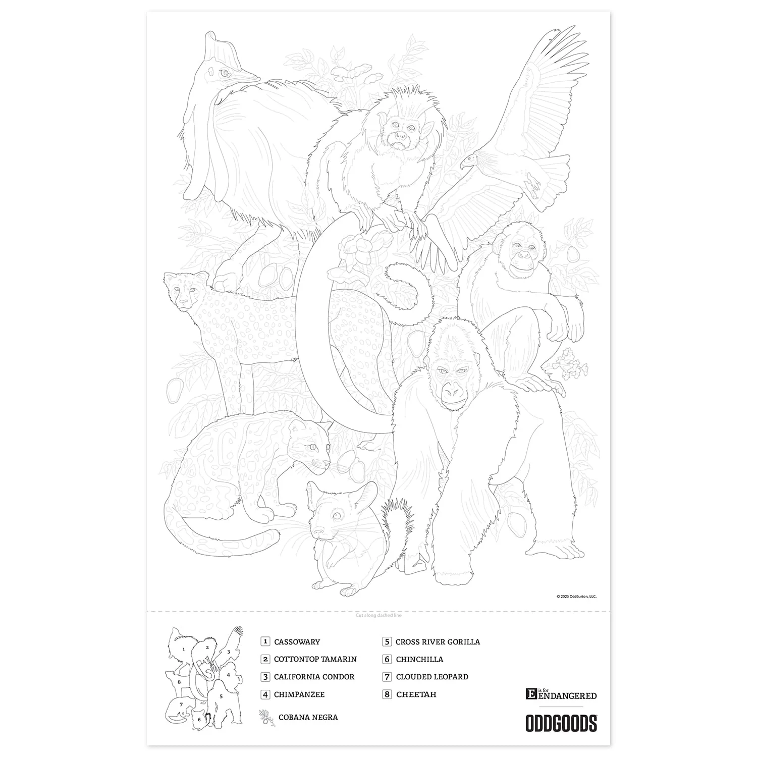 E Is For Endangered Adult Coloring Pages A To Z