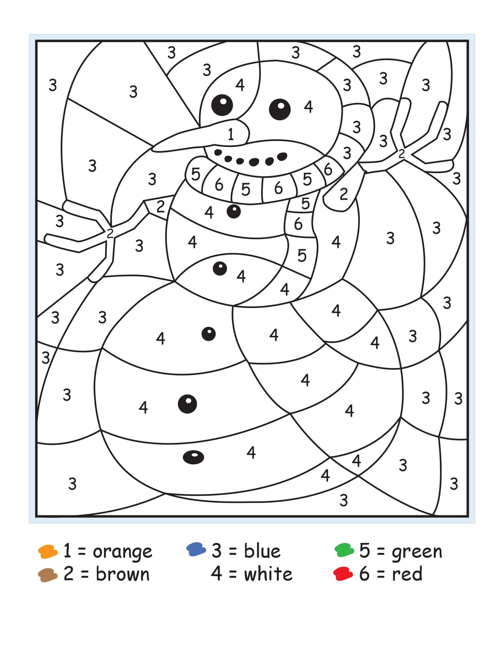 color by number for kindergarten free