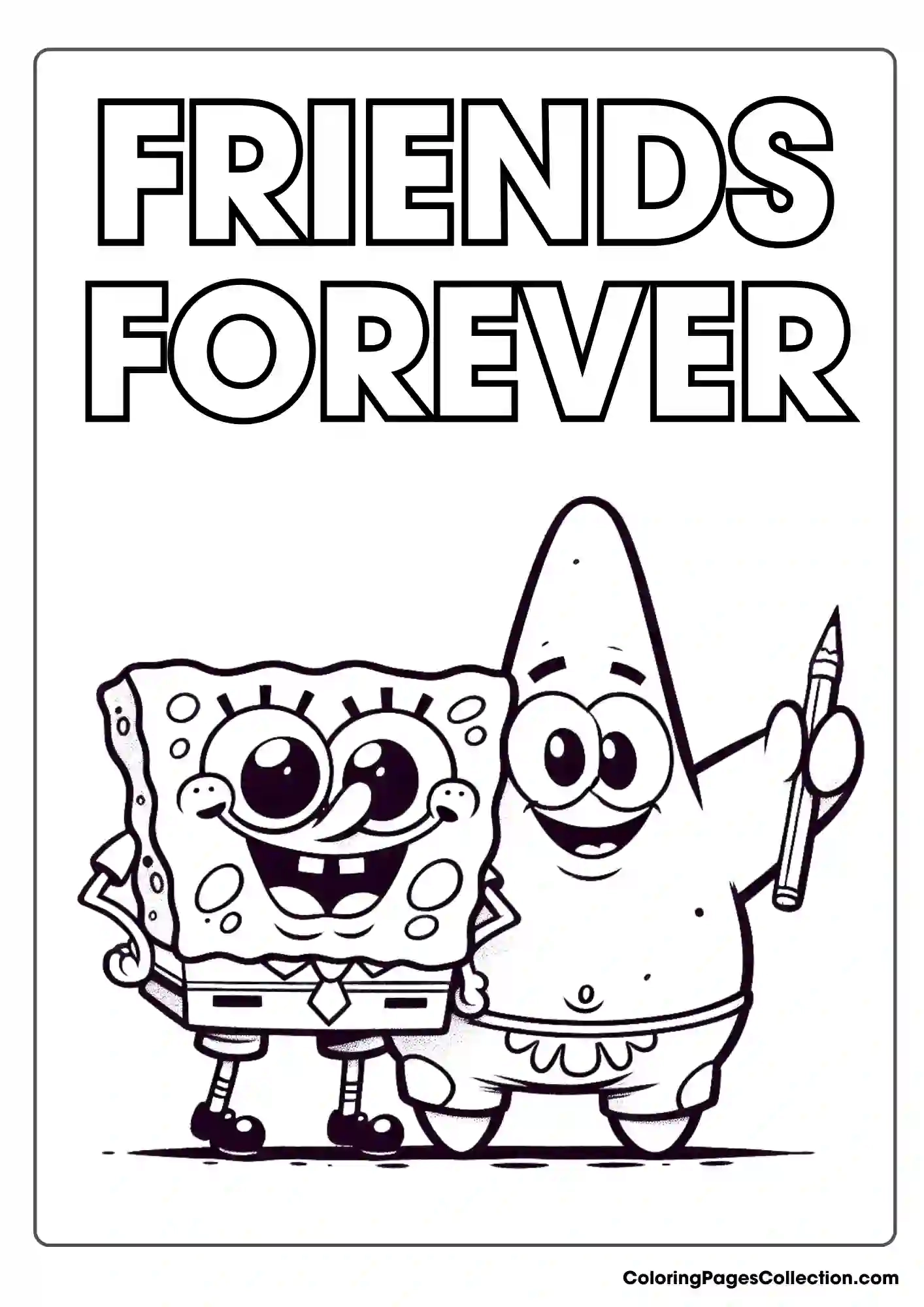 Easy Spongebob Coloring Pages With Printable PDF Free 