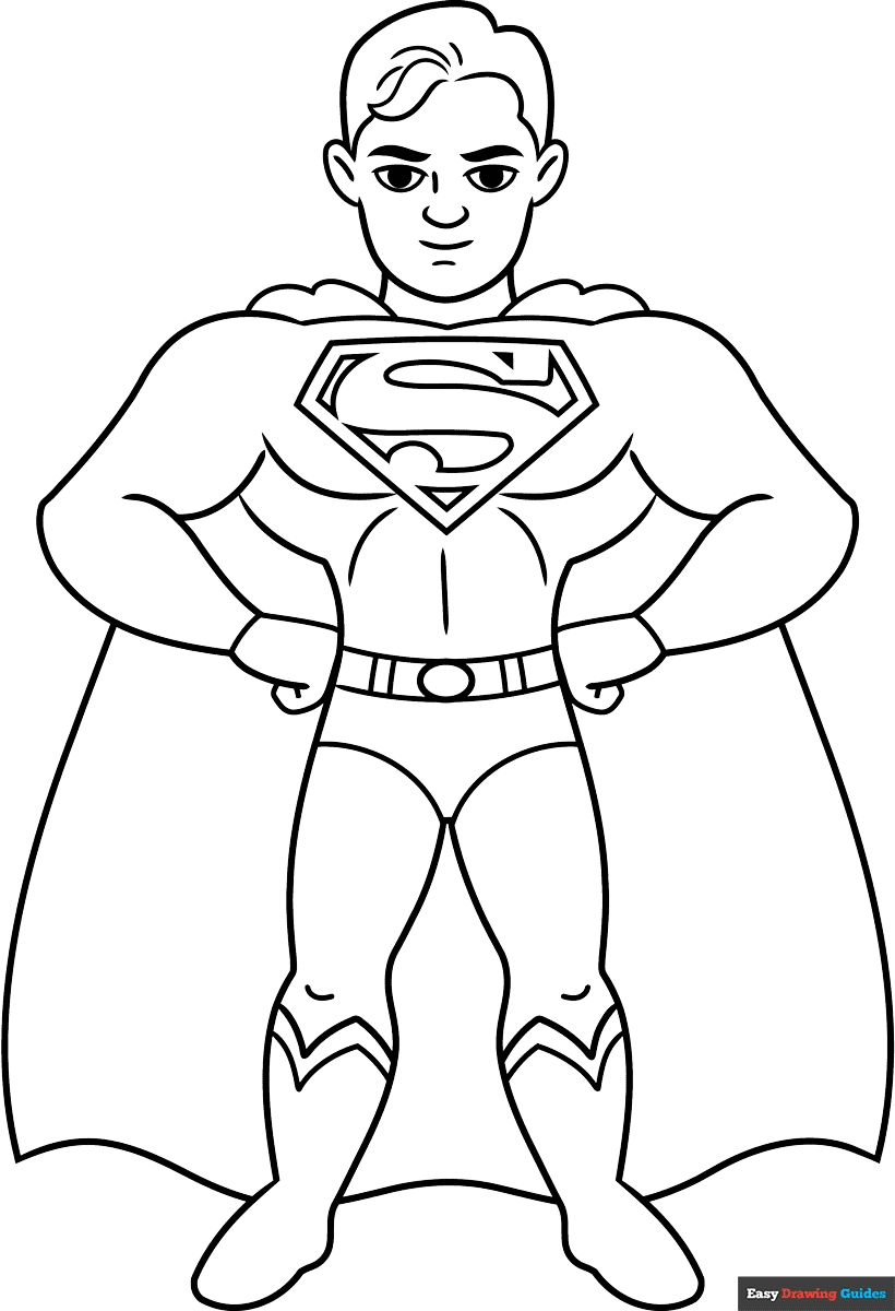 Easy Superman Coloring Page Easy Drawing Guides Easy Superman Coloring Page Easy Drawing Guides