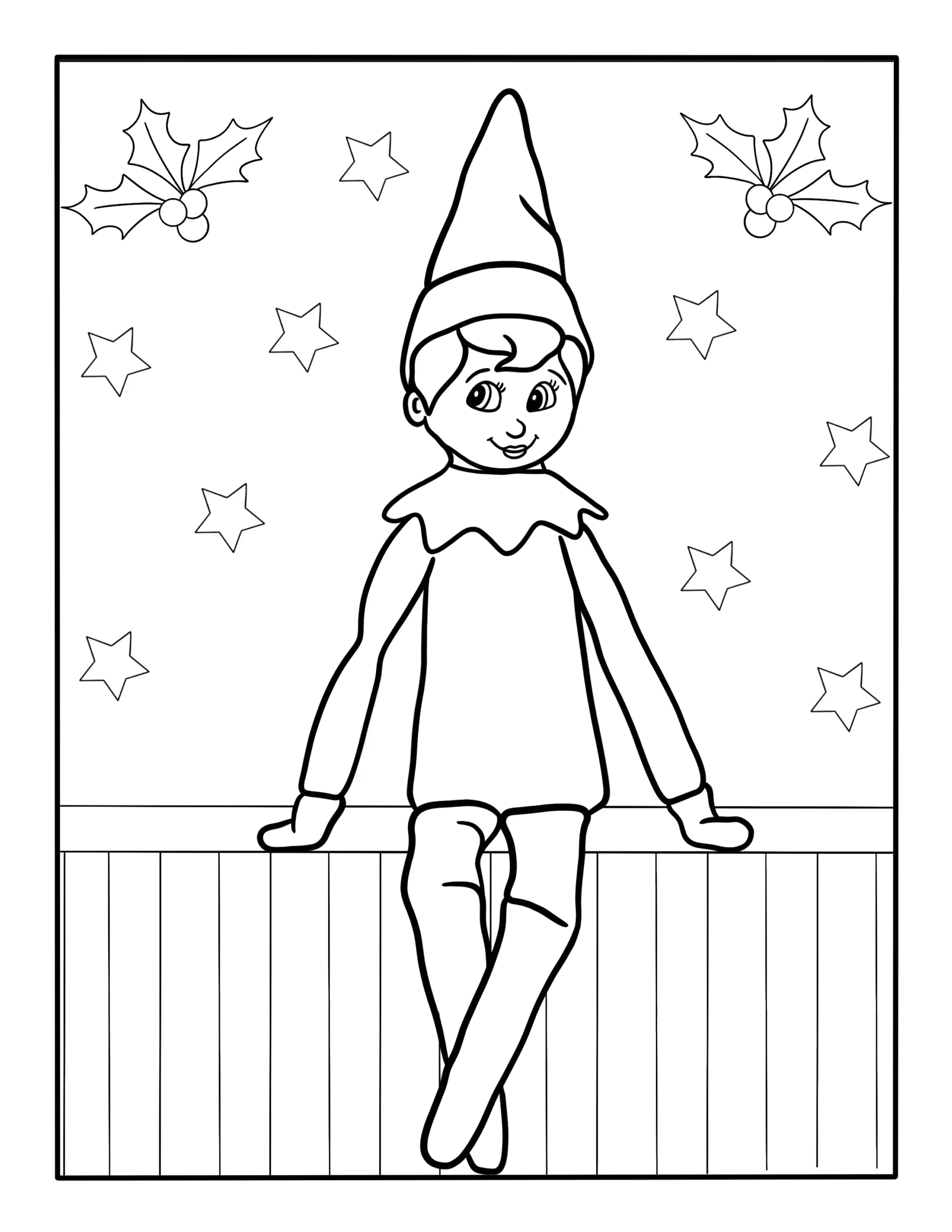 Elf On The Shelf Coloring Page Kimmi The Clown Elf On The Shelf Coloring Page Kimmi The Clown