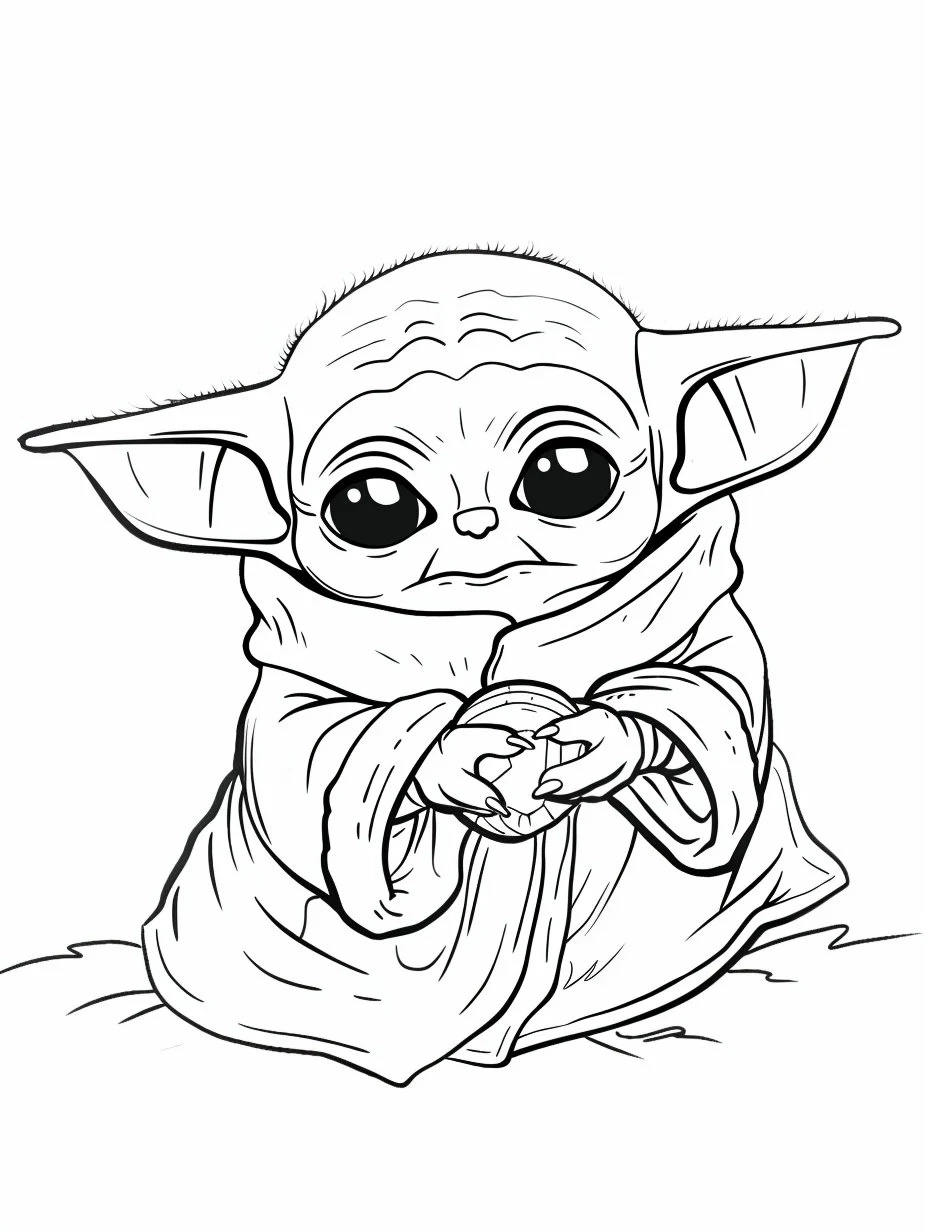 Embrace The Cuteness Over 100 Baby Yoda Coloring Pages Printable Digital Download Etsy