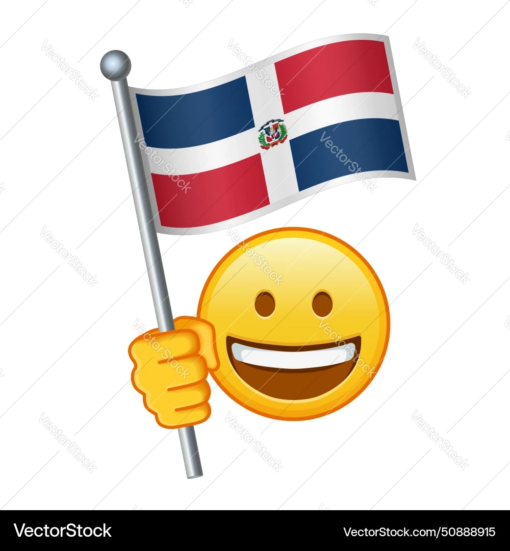 Emoji With Dominican Republic Flag Large Size Royalty Free Vector VectorStock