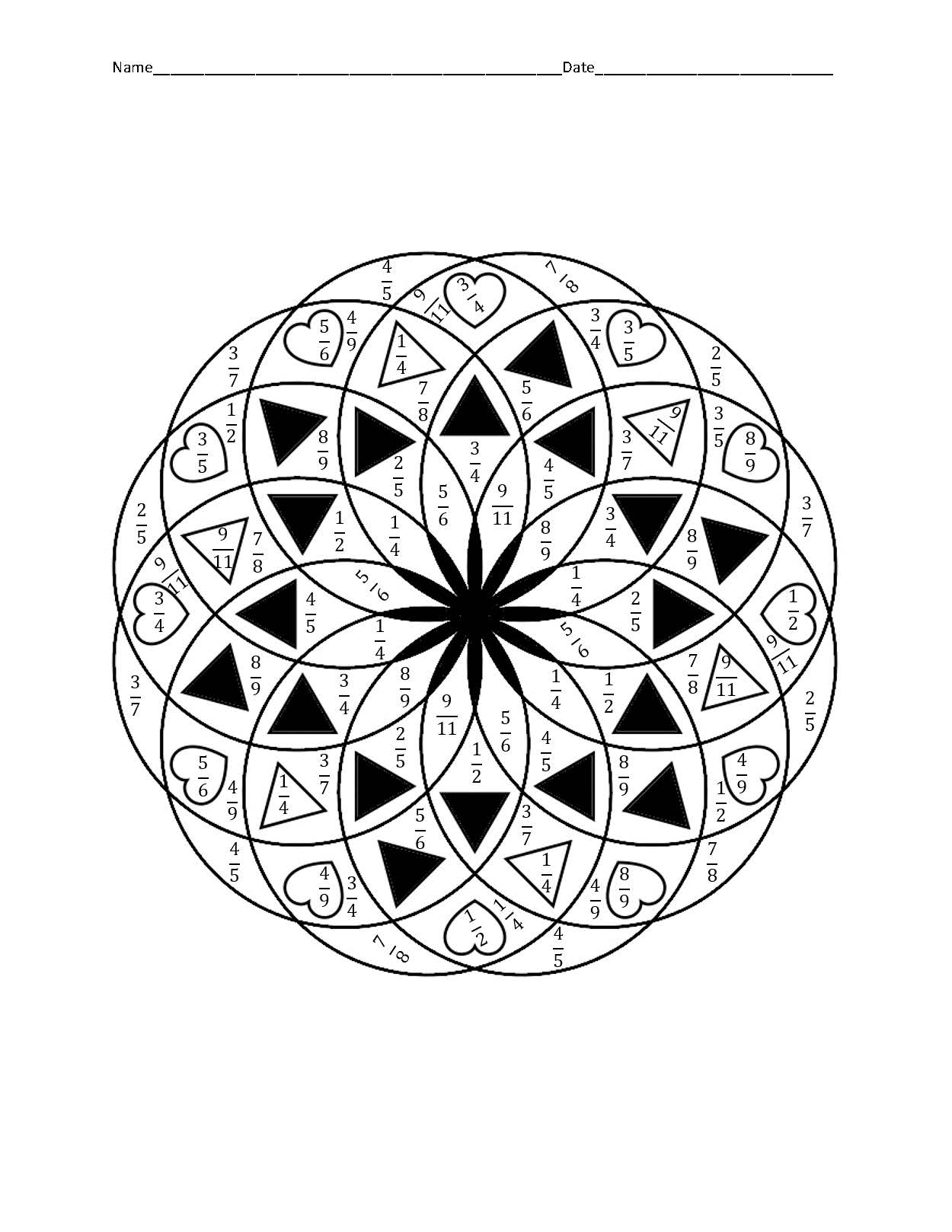 Equivalent Fractions Color By Number Classful