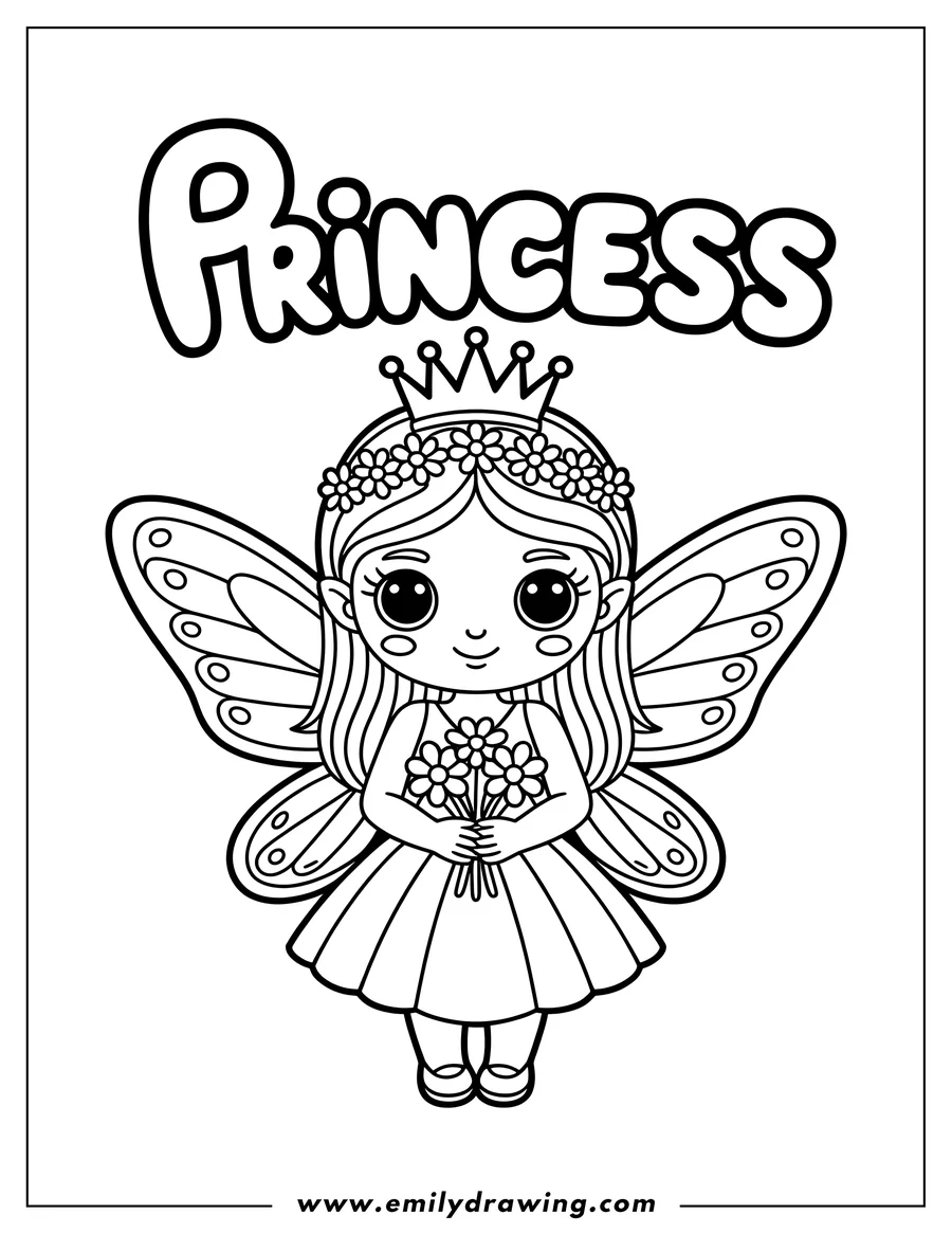 fairy princess coloring pages