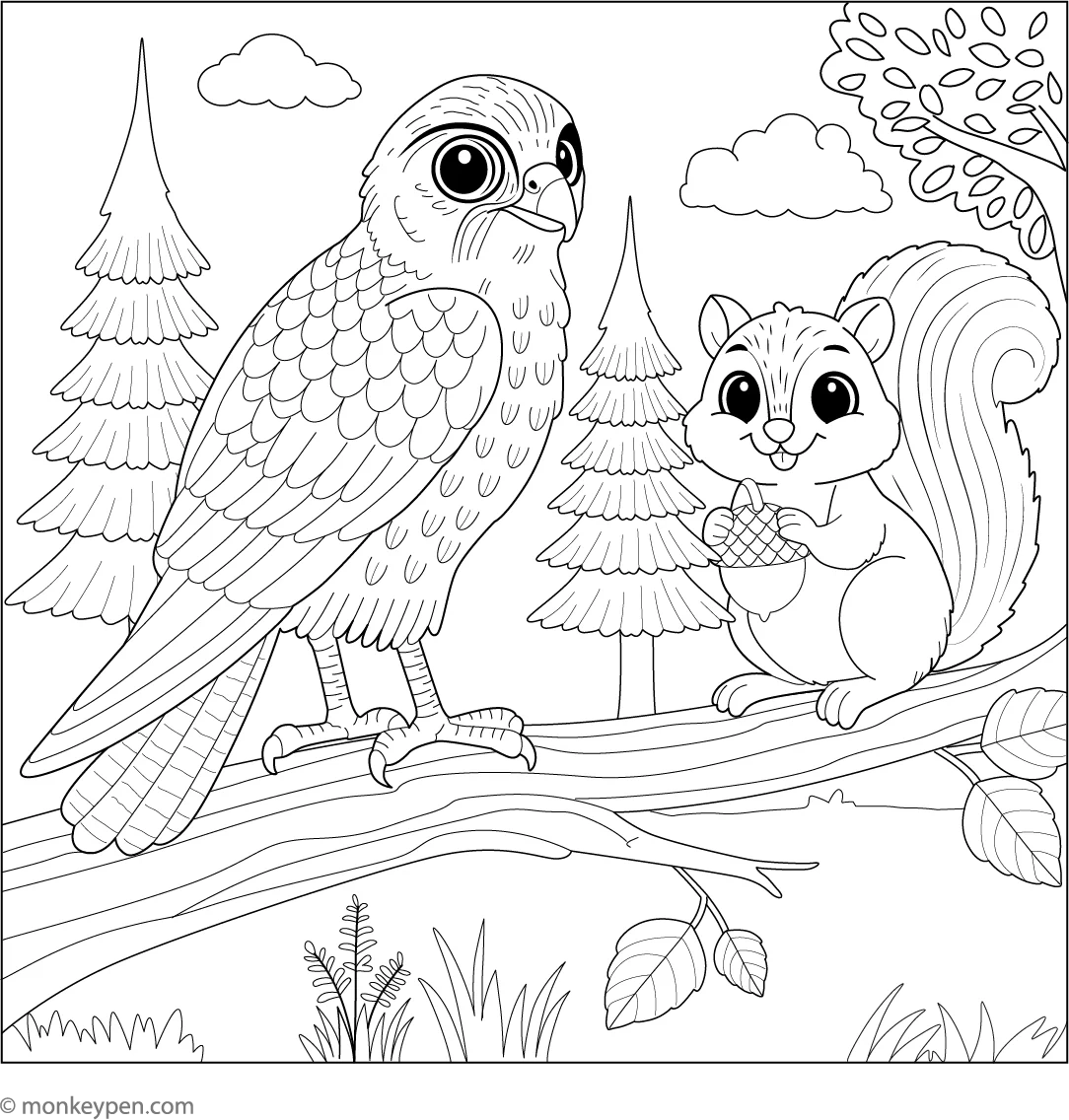 forest animals coloring page