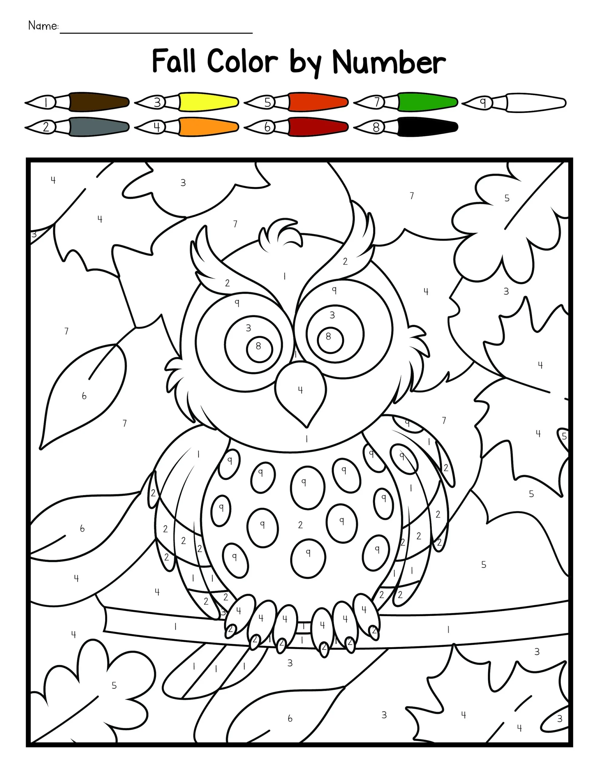 Fall Color By Number Color By Number Activities For Kids Fine Motor Skills Printables Printable Coloring For Kids Fall Coloring Pages Etsy