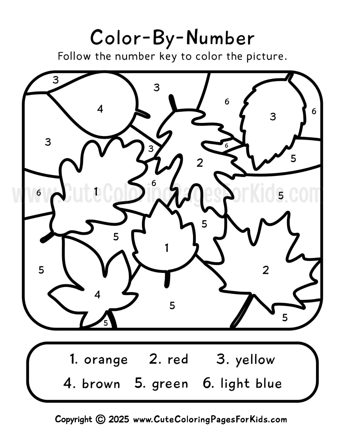 Fall Color By Number Printables For Kids Cute Coloring Pages For Kids