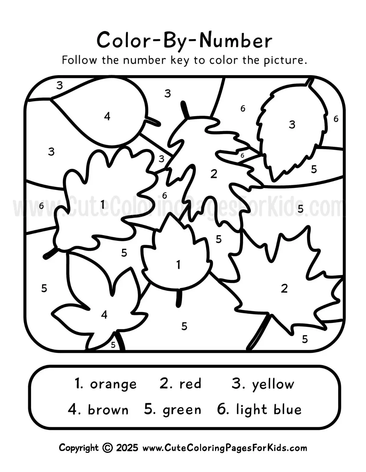 Fall Color By Number Printables For Kids Cute Coloring Pages For Kids Fall Color By Number Printables For Kids Cute Coloring Pages For Kids