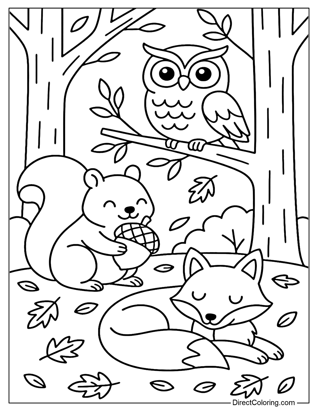 fall animal coloring pages fall animal coloring pages