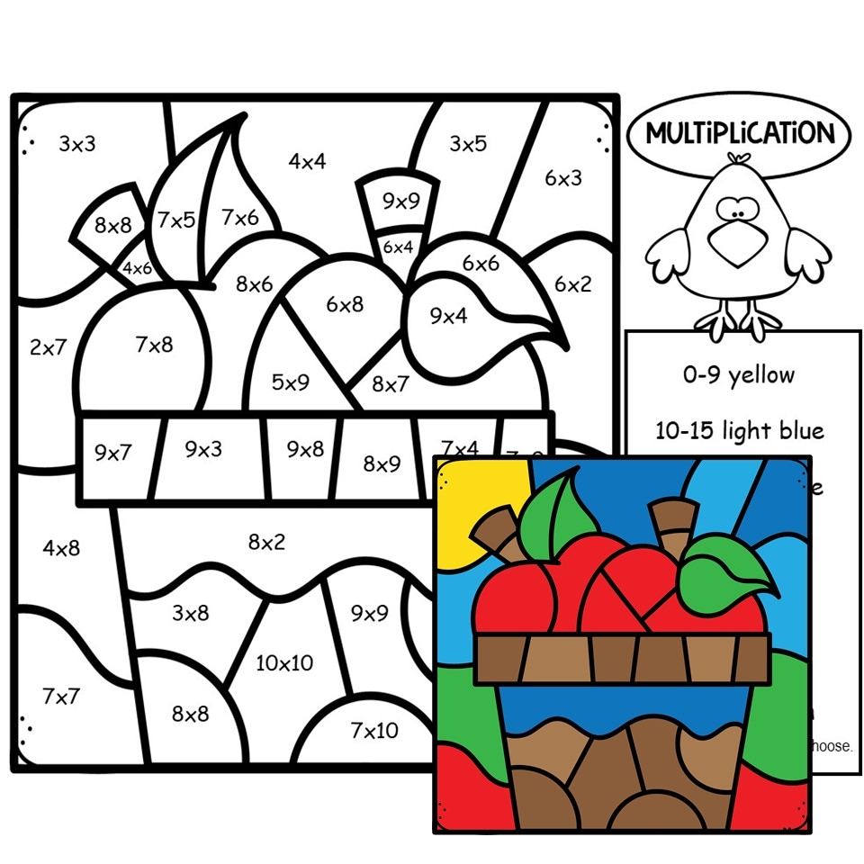 Fall Multiplication Color By Number Made By Teachers