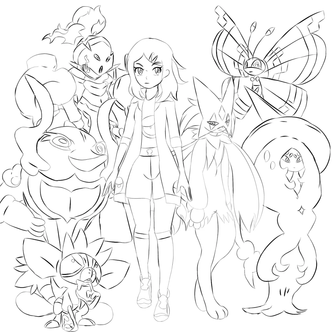 Fanart Of Liko And His Pok mon Team pok mon In My Opinion And The Image Next To The Reference R pokemonanime
