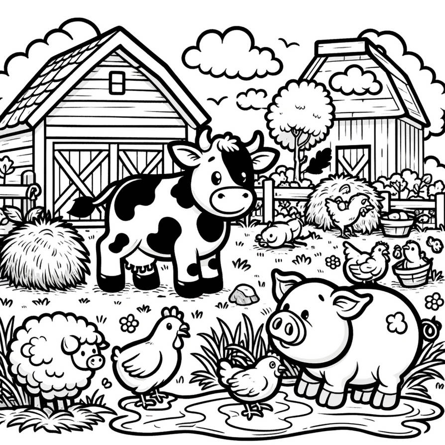 farm animal coloring book pages