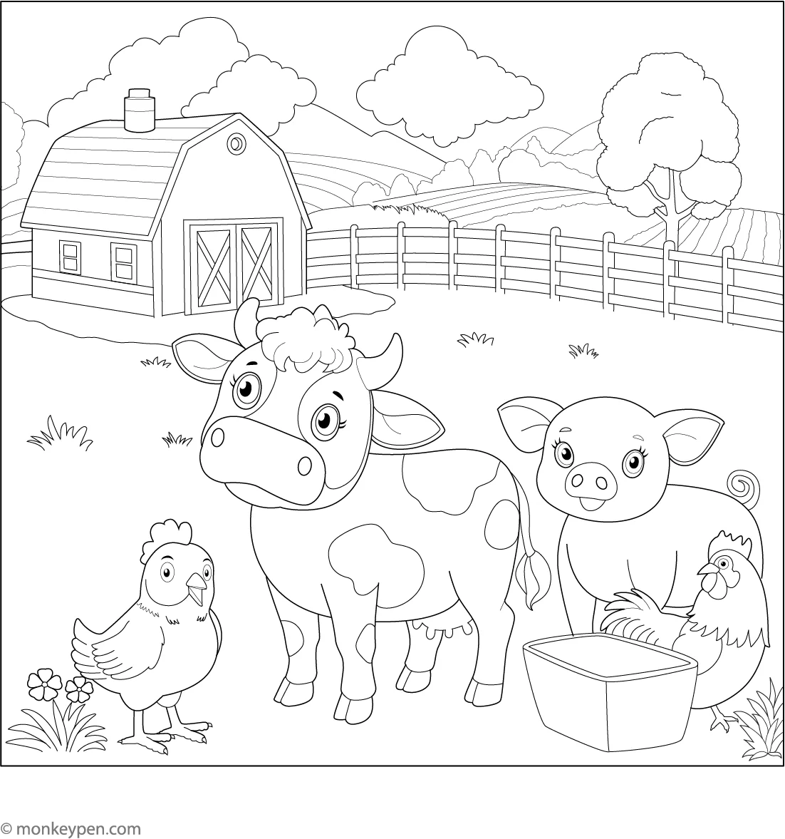 Farm Animals Coloring Page Free Children s Coloring Pages