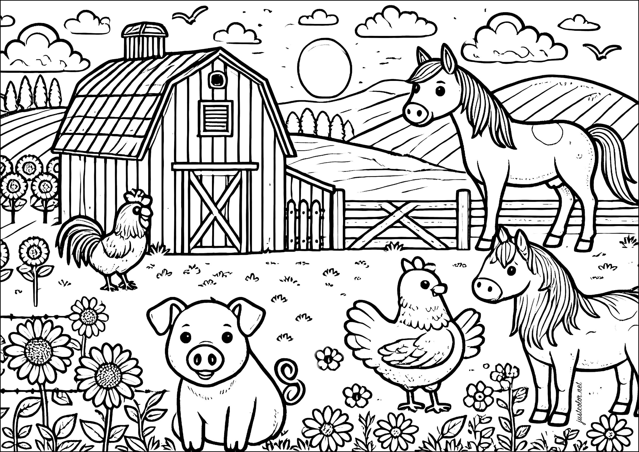farm animals coloring pages free printable farm animals coloring pages free printable