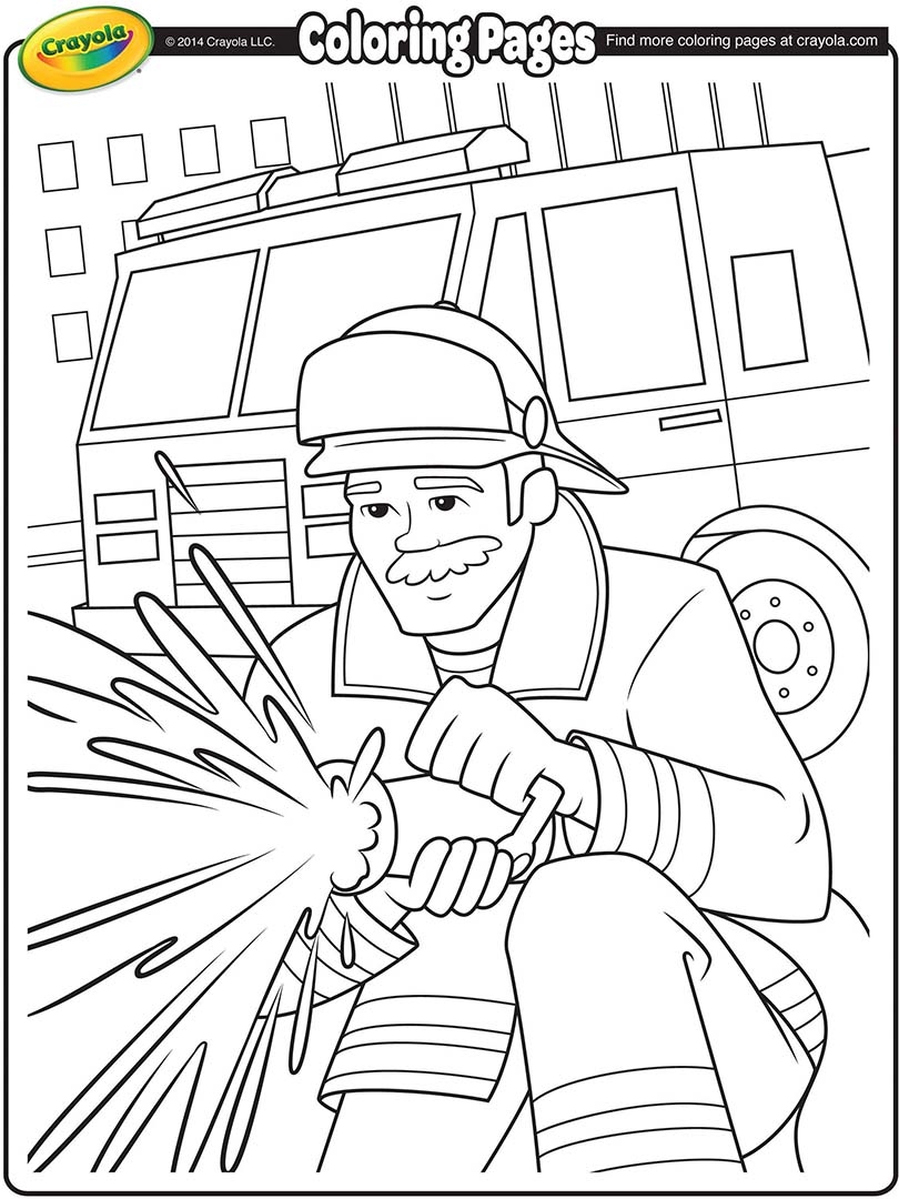 fire fighter coloring page