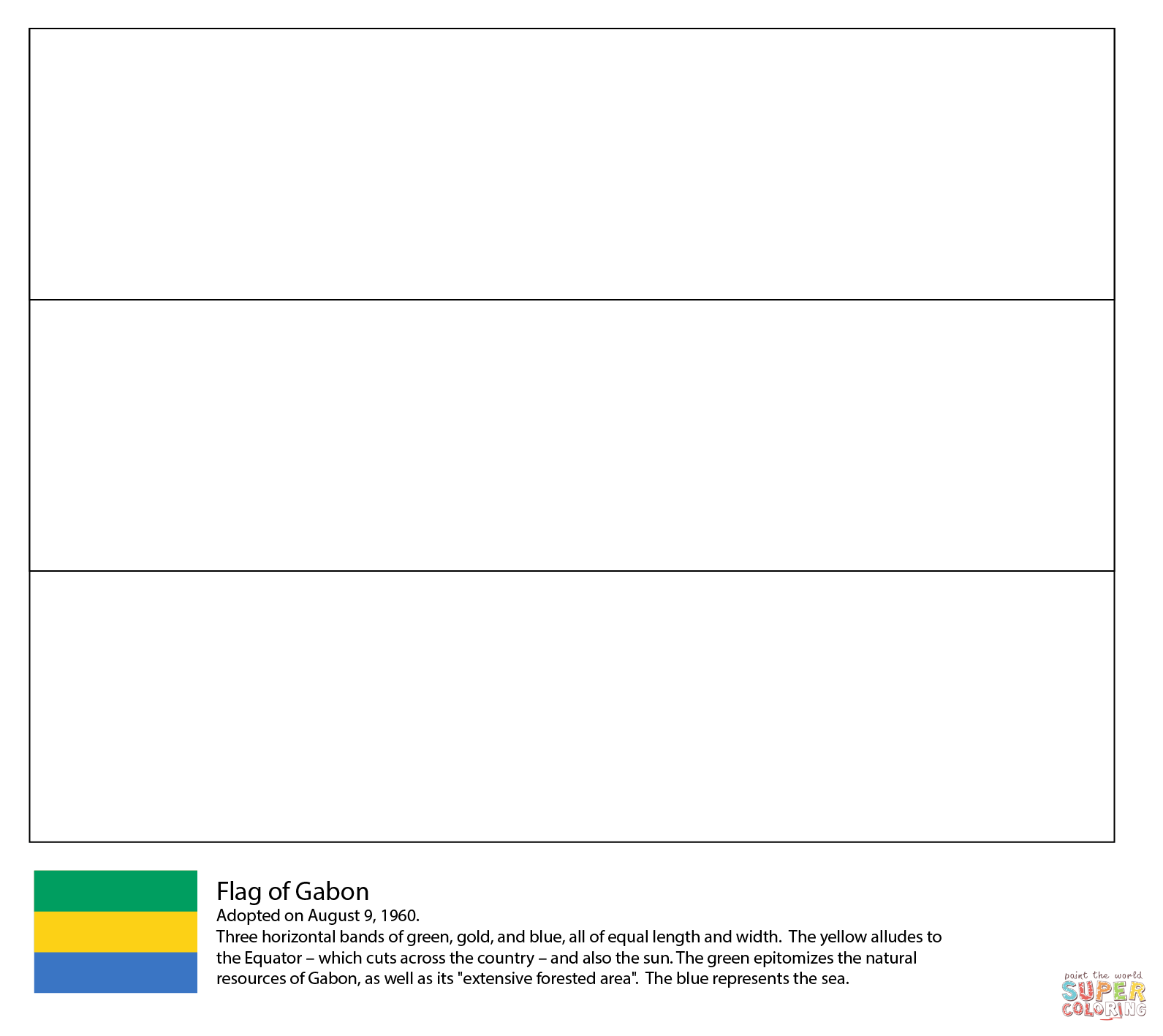 Flag Of Gabon Coloring Page Free Printable Flag Of Gabon Coloring Page Free Printable