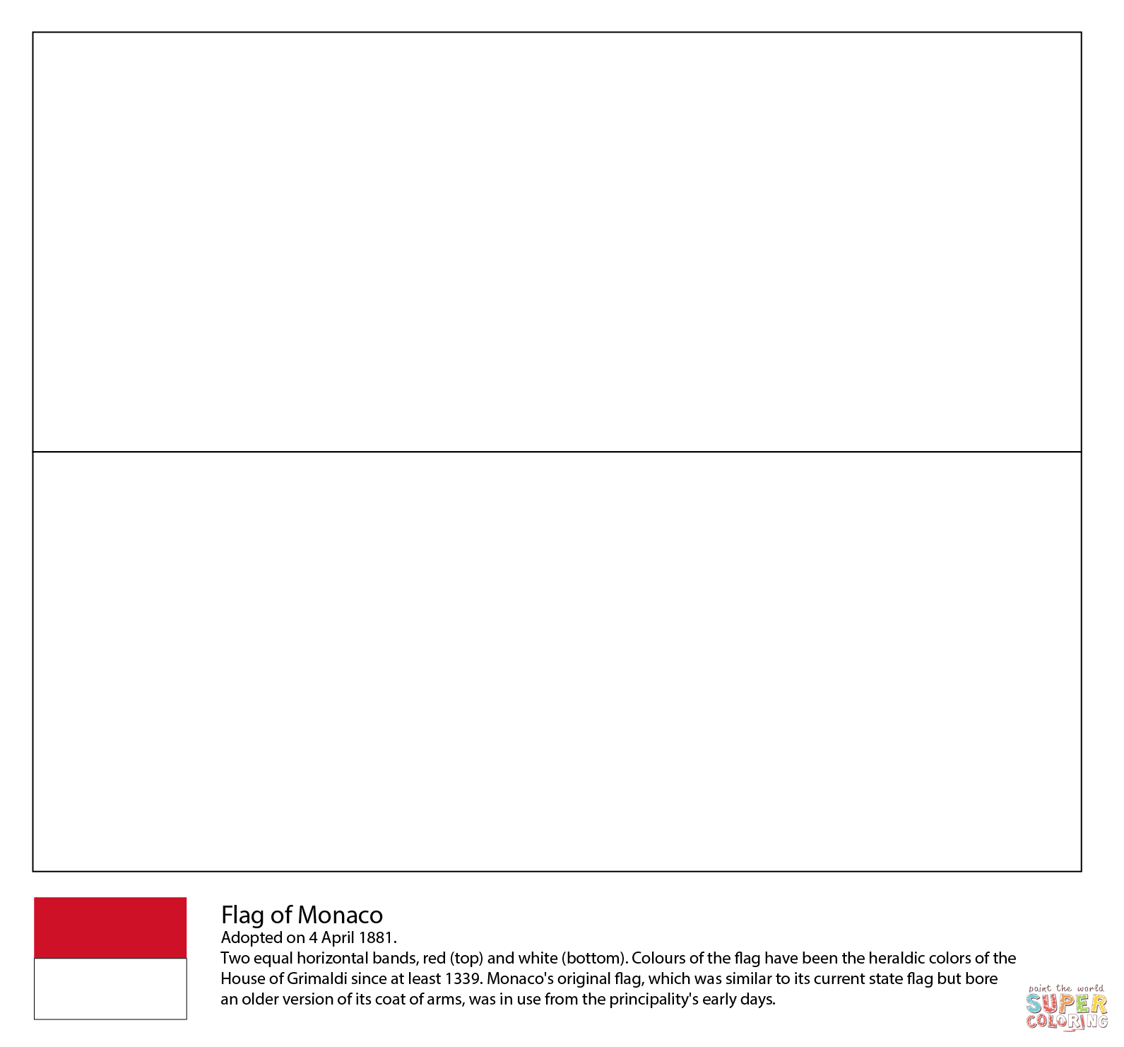Flag Of Monaco Coloring Page Free Printable