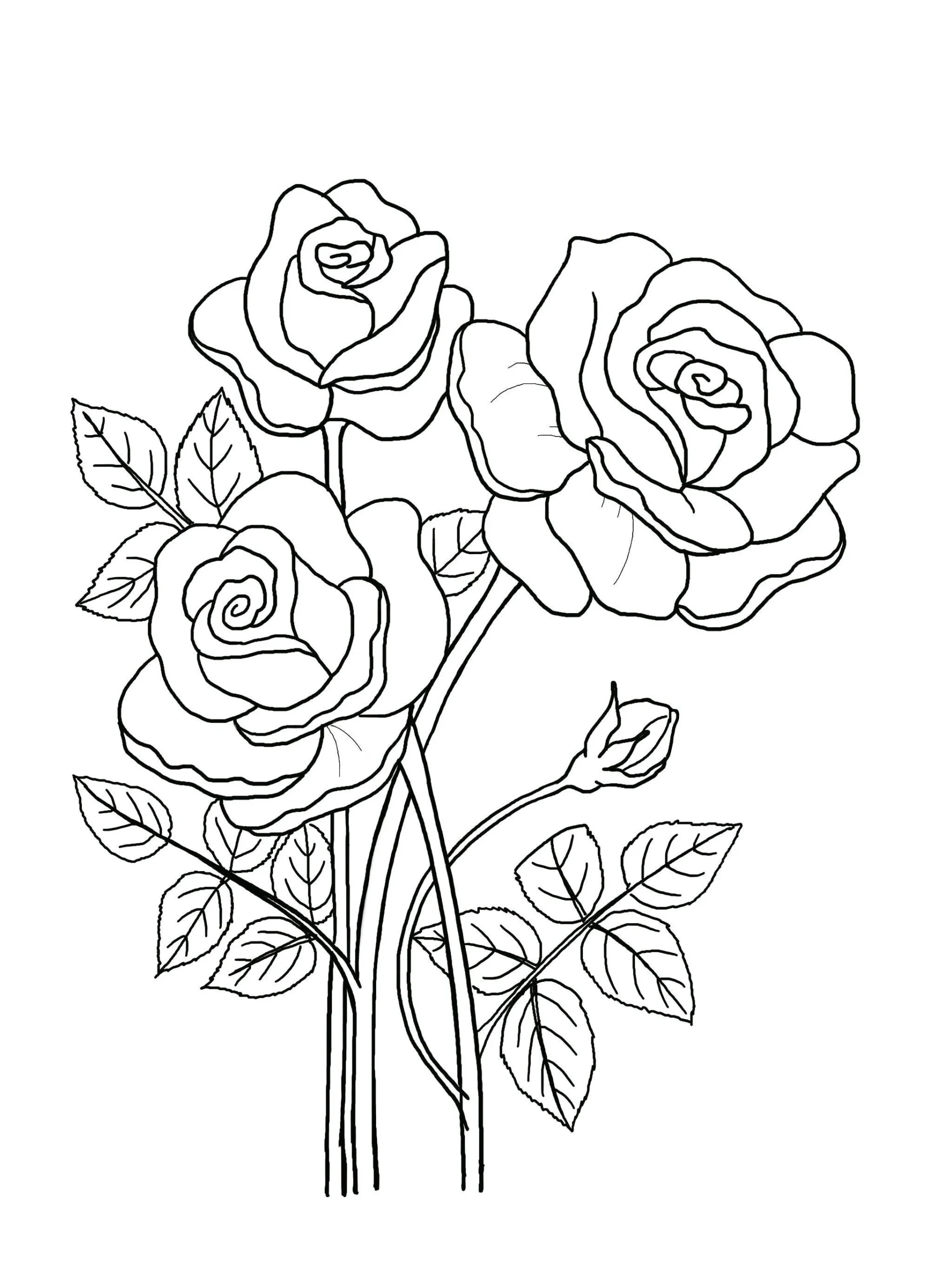 Floral Coloring Pages Hand drawn Flowers 5 page Book PDF JPG Etsy