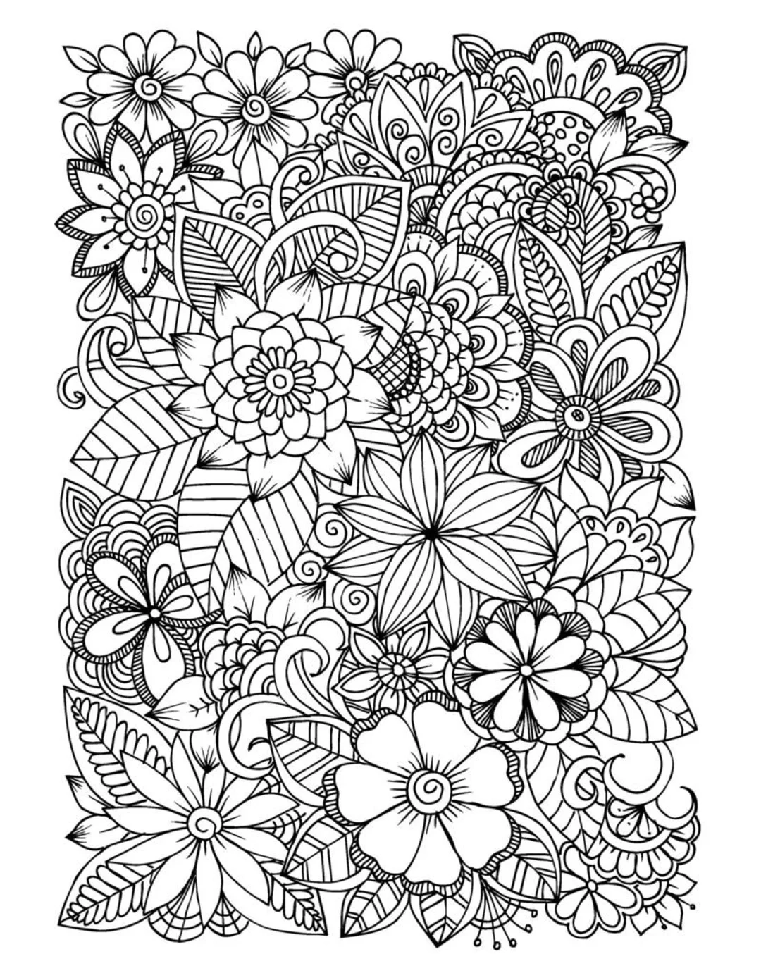 adult coloring pages of flowers