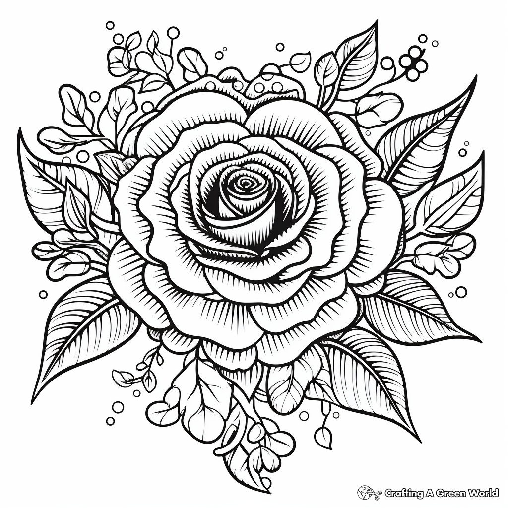 Flowers And Hearts Coloring Pages Free Printable 
