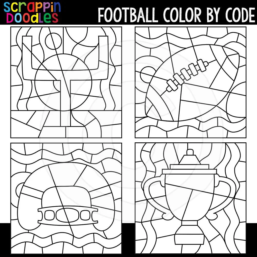 Football Color By Code Templates Scrappin Doodles
