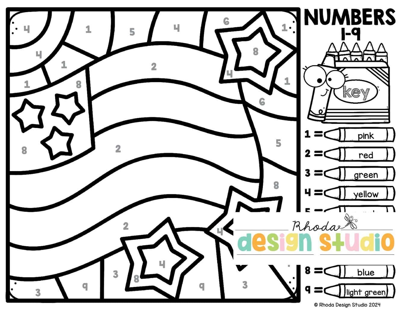 Free 4th Of July Color By Number Worksheets