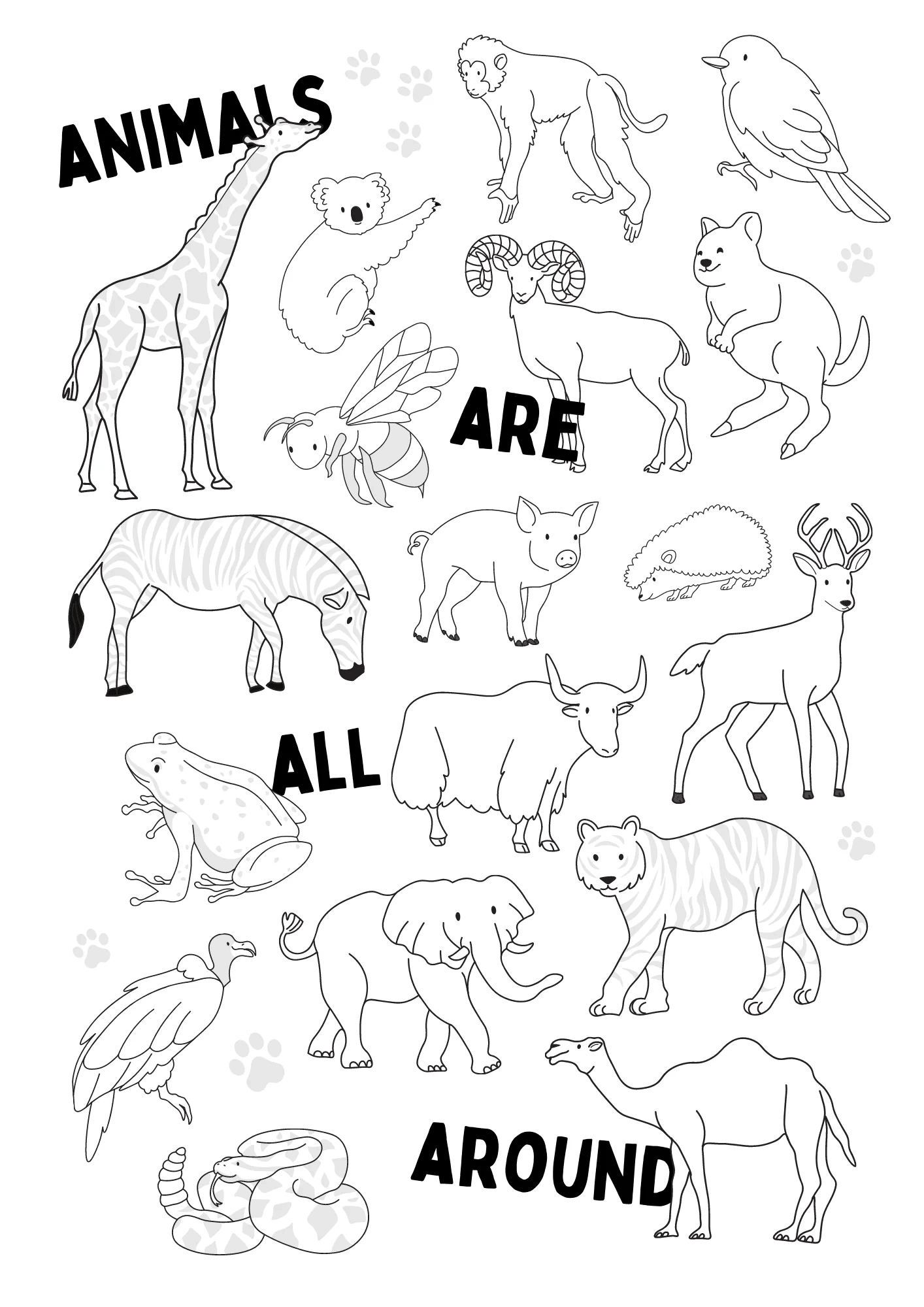 free animal coloring pages for kids