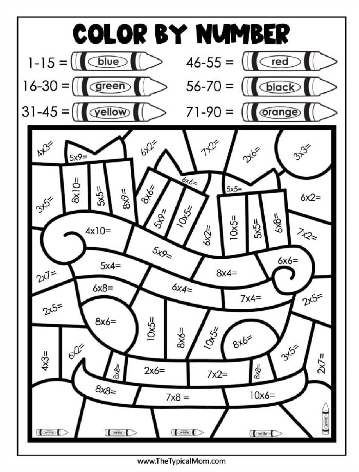 Free Christmas Color By Number PDF Printables 