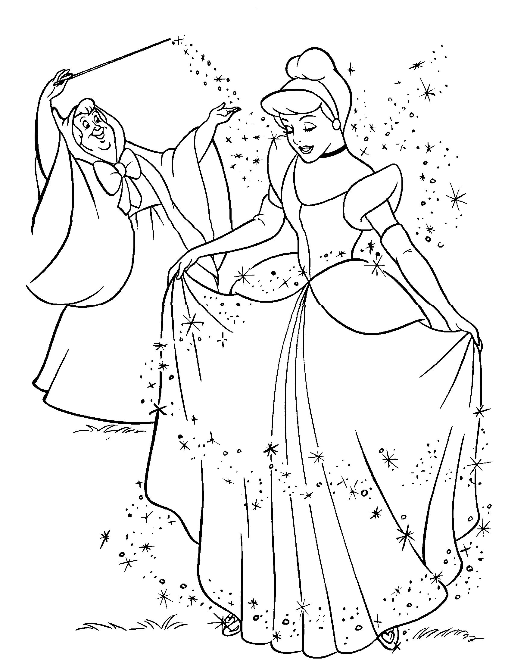 princess cinderella coloring page