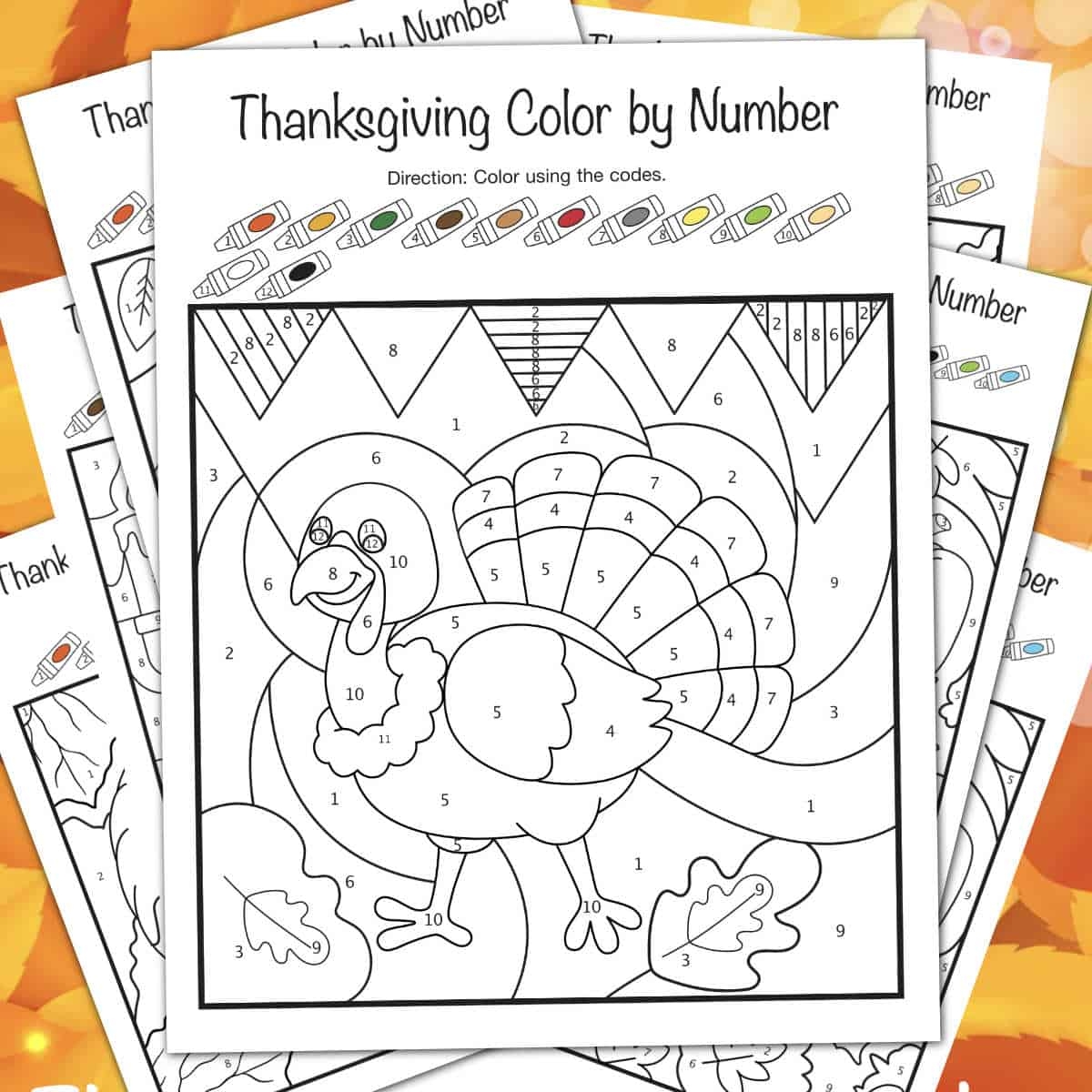 Free Color By Number Thanksgiving Printables Artsy Pretty Colors