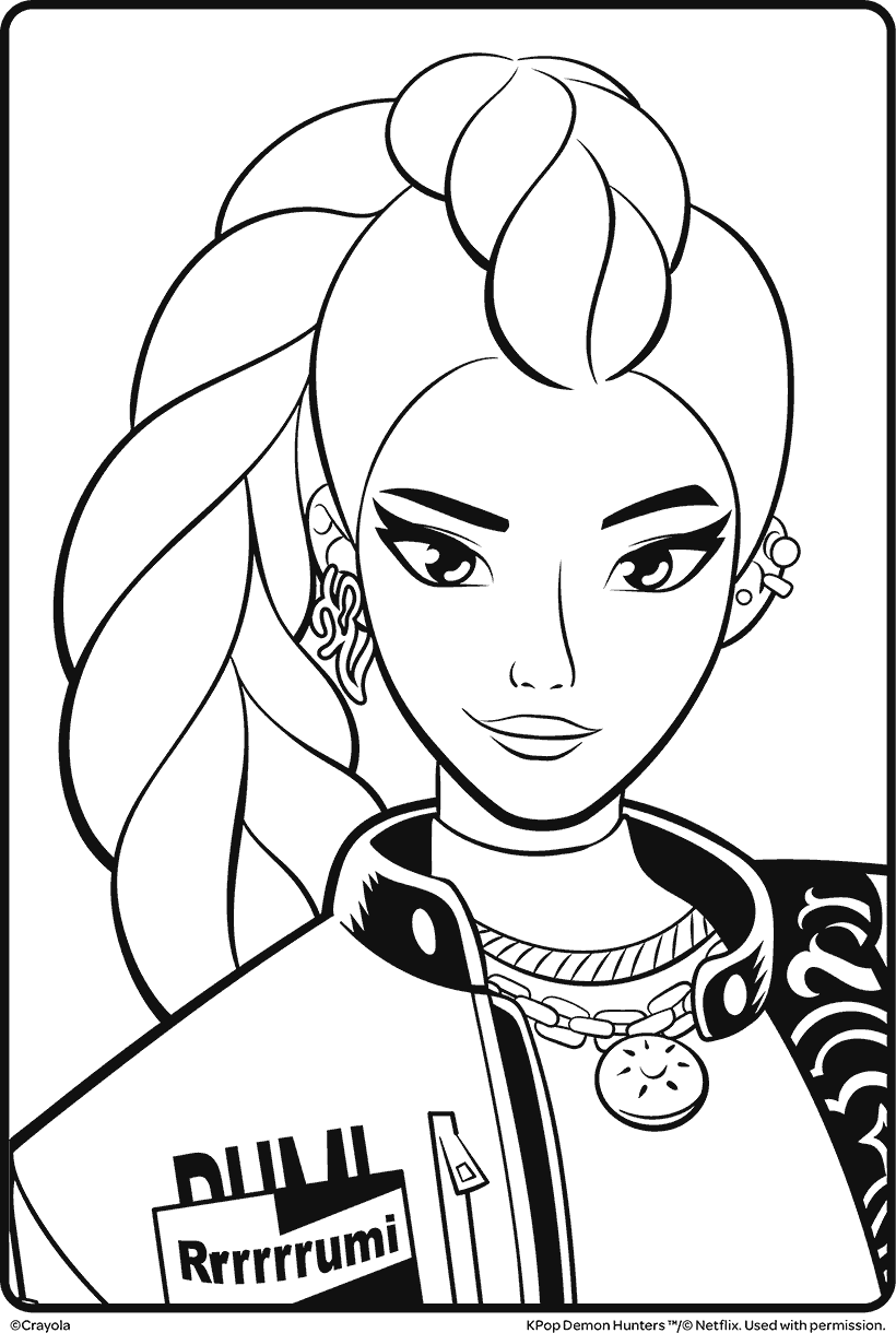 Free Crayola K Pop Demon Hunters Rumi Coloring Page