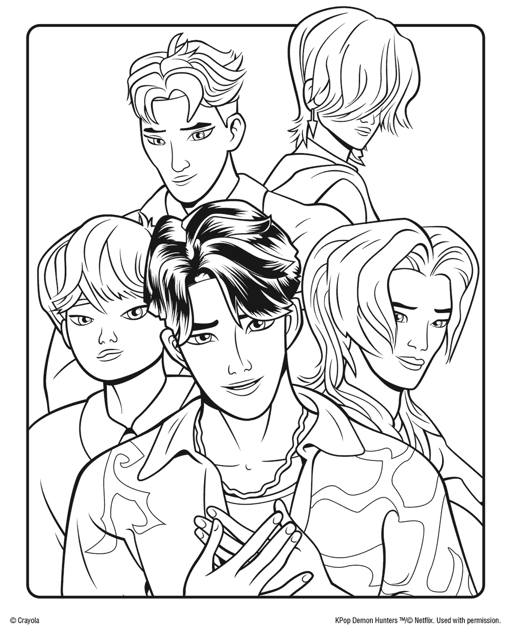 Free Crayola K Pop Demon Hunters Saja Boys Coloring Page Free Crayola K Pop Demon Hunters Saja Boys Coloring Page