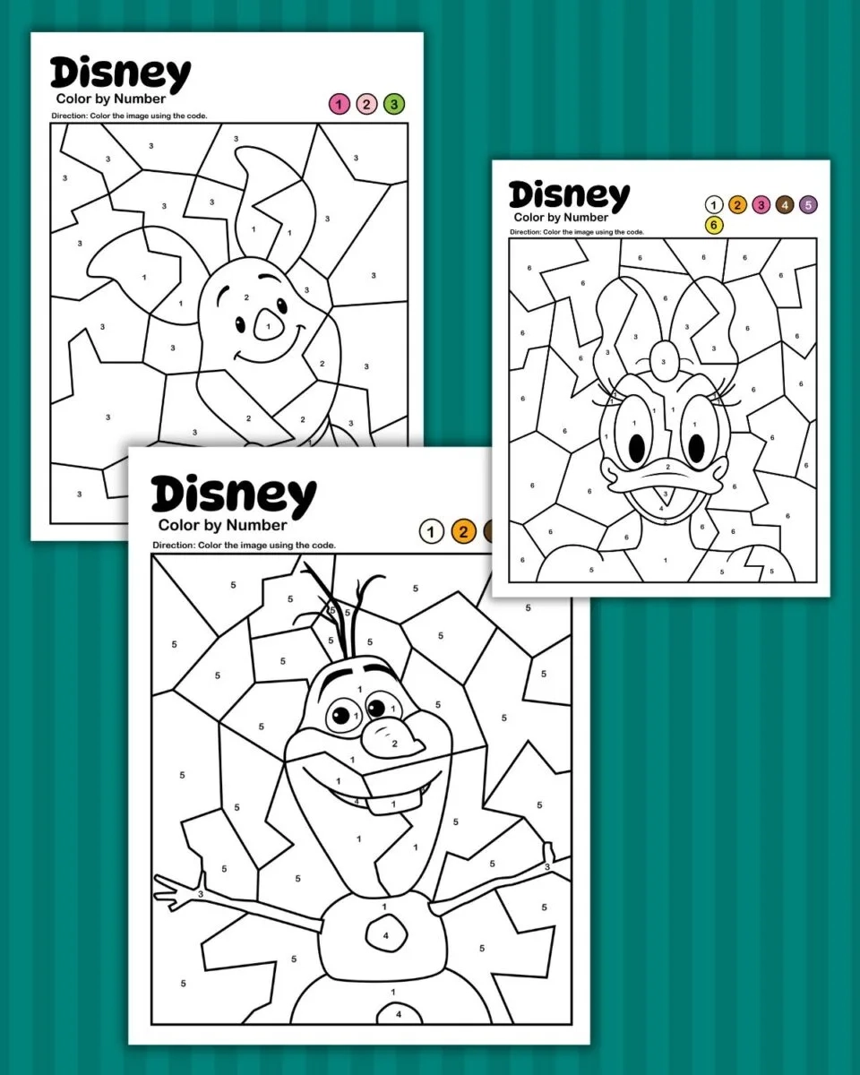 FREE Disney Color By Number Coloring Pages 8 Printables Leap Of Faith Crafting
