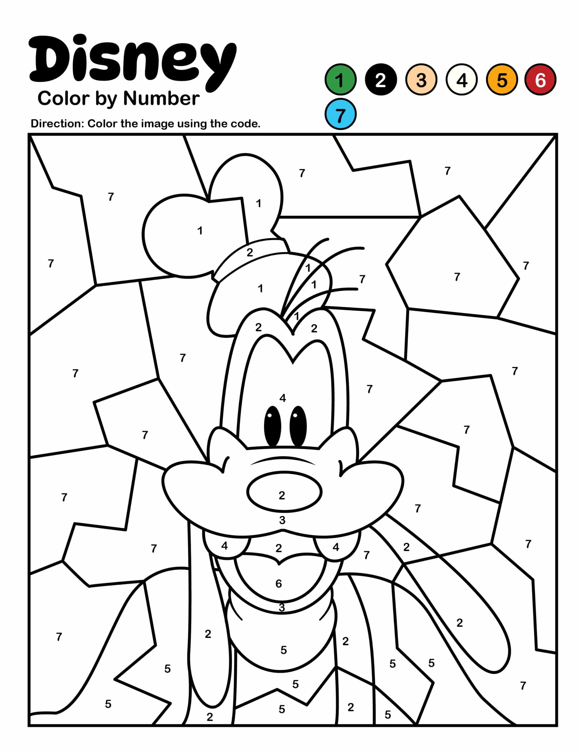 Free Disney Color by Number Pages For Kids Kids Activity Zone